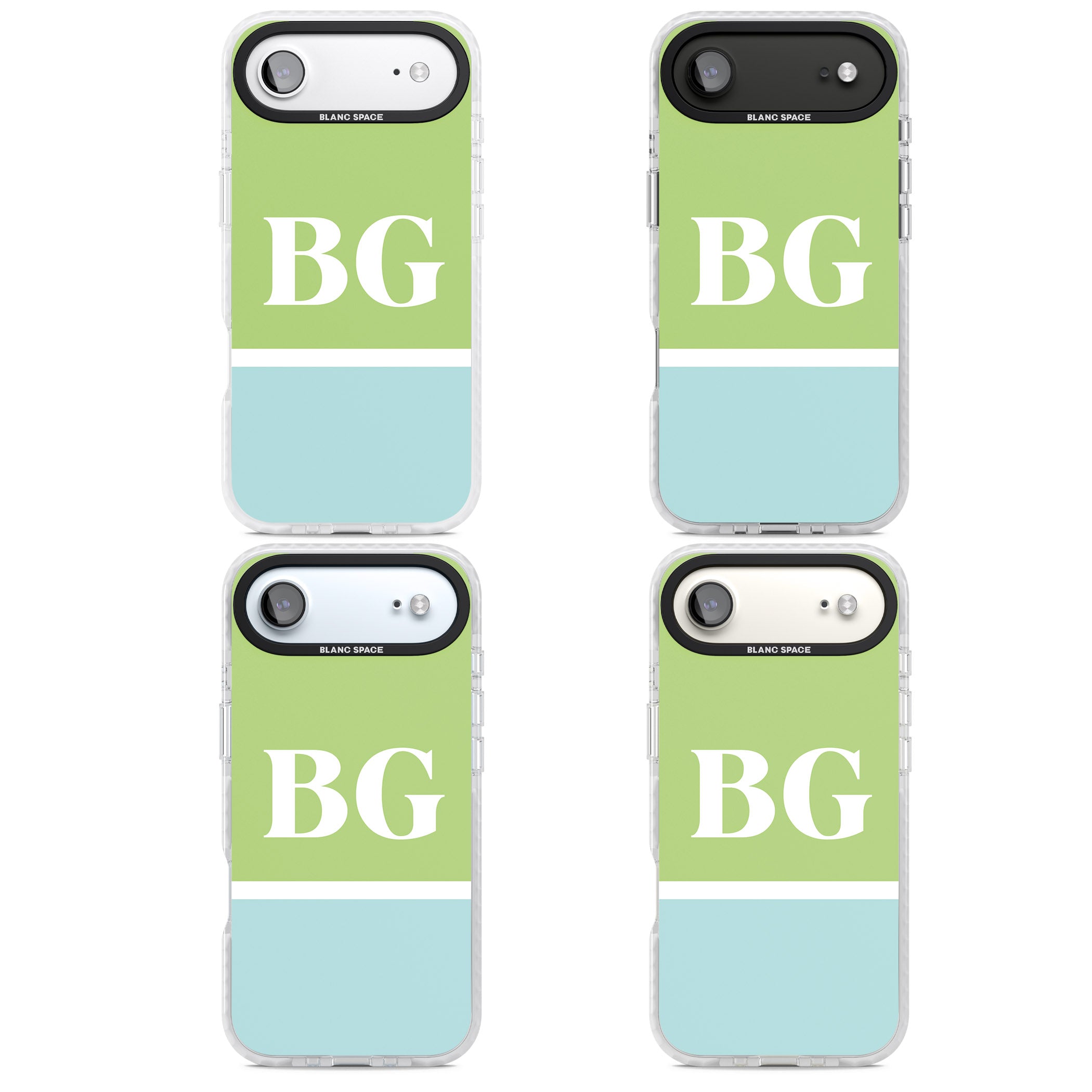Personalised Colorblock: Green & Turquoise iPhone 17 Air Impact Clear Phone Case APT Impact Protection