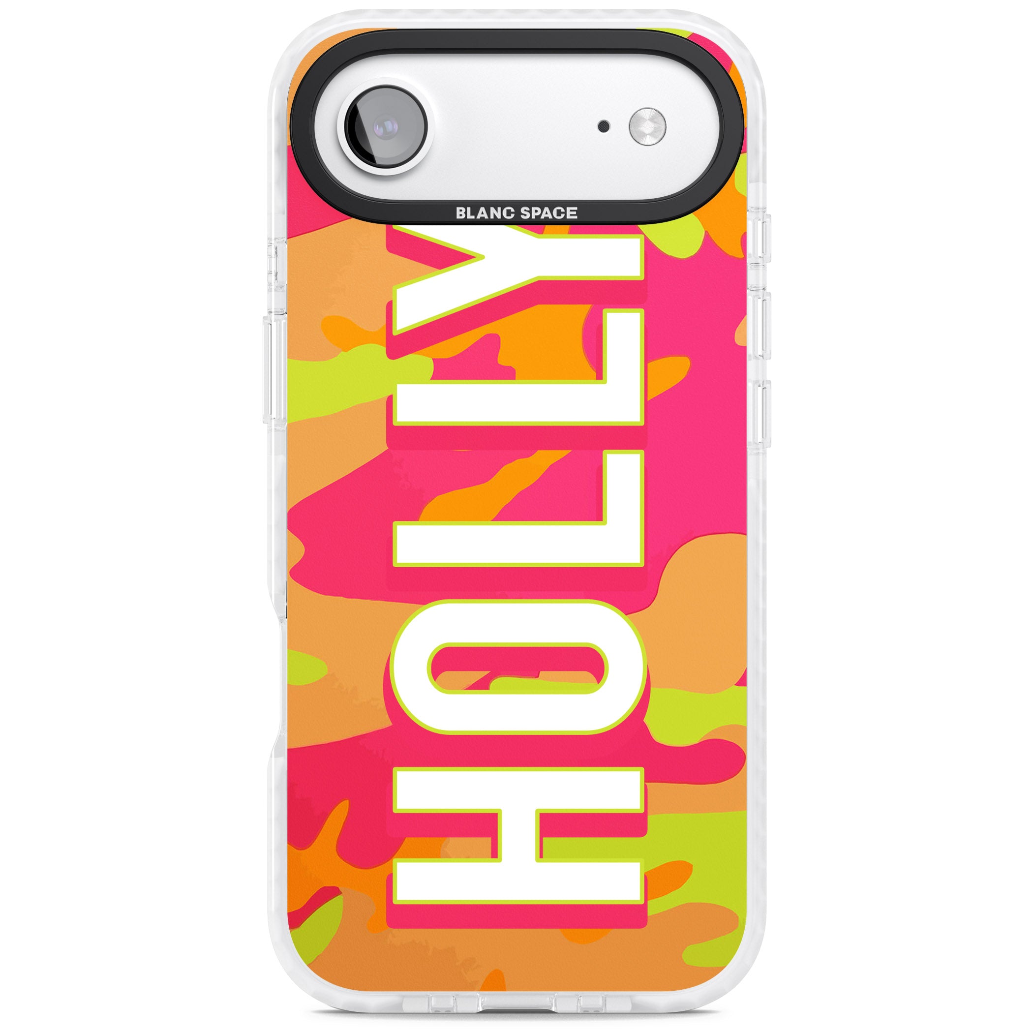 Personalised Bold Neon Camo iPhone 17 Air Impact Clear Phone Case