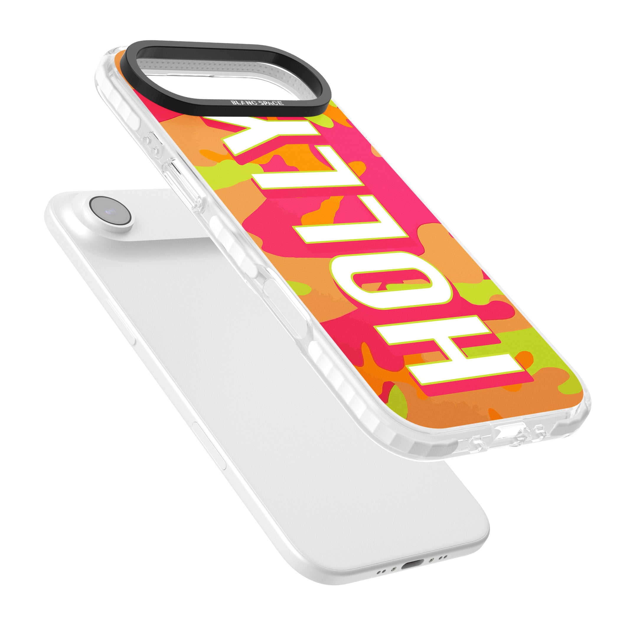 Personalised Bold Neon Camo iPhone 17 Air Impact Clear Phone Case Colours