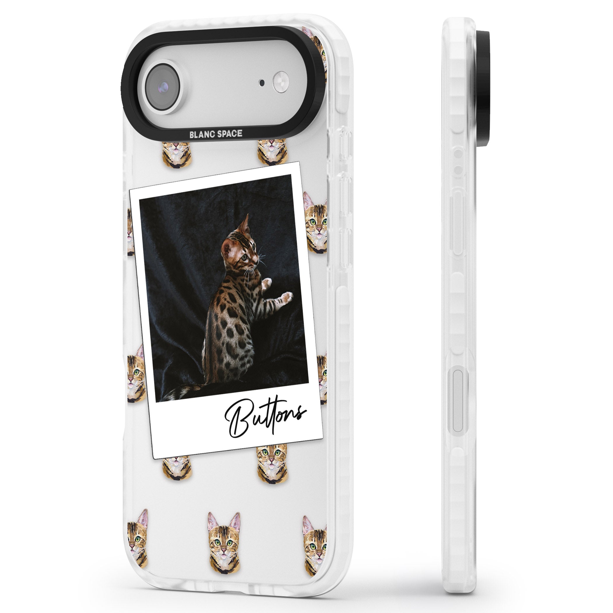 Personalised Bengal Cat Photo iPhone 17 Air Impact Clear Phone Case Side Profile