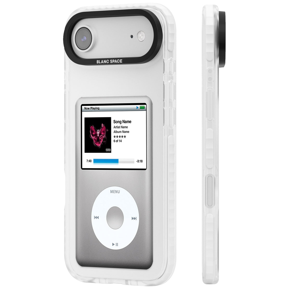 Personalised Classic Ipod iPhone Air Impact Clear Phone Case side
