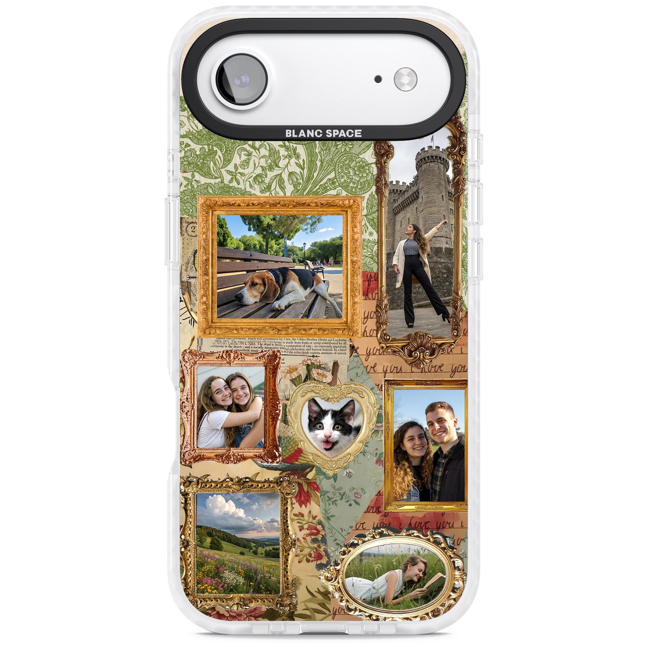 Personalised Vintage Frame Collage iPhone 17 Air Impact Clear Phone Case