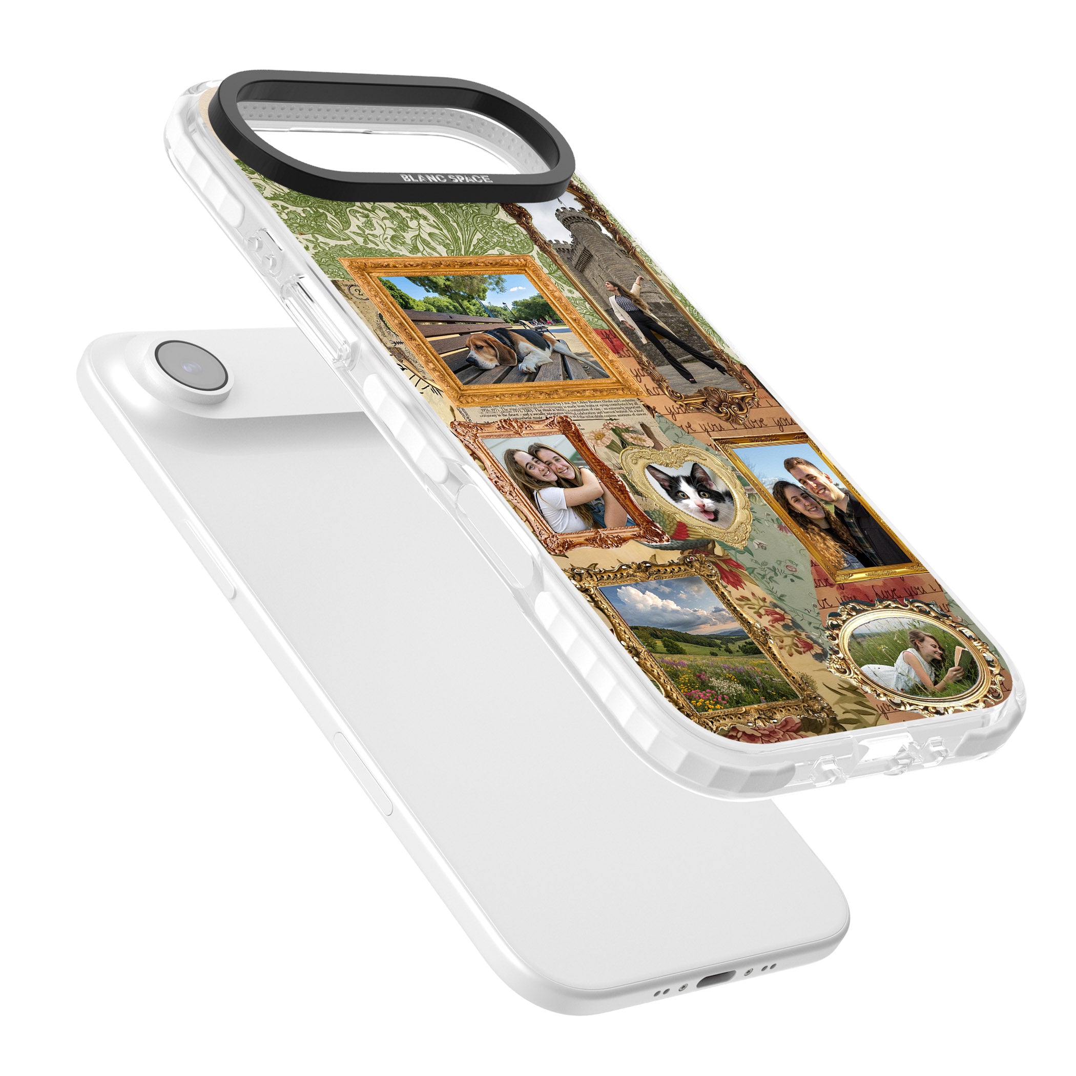 Personalised Vintage Frame Collage iPhone 17 Air Impact Clear Phone Case Colours