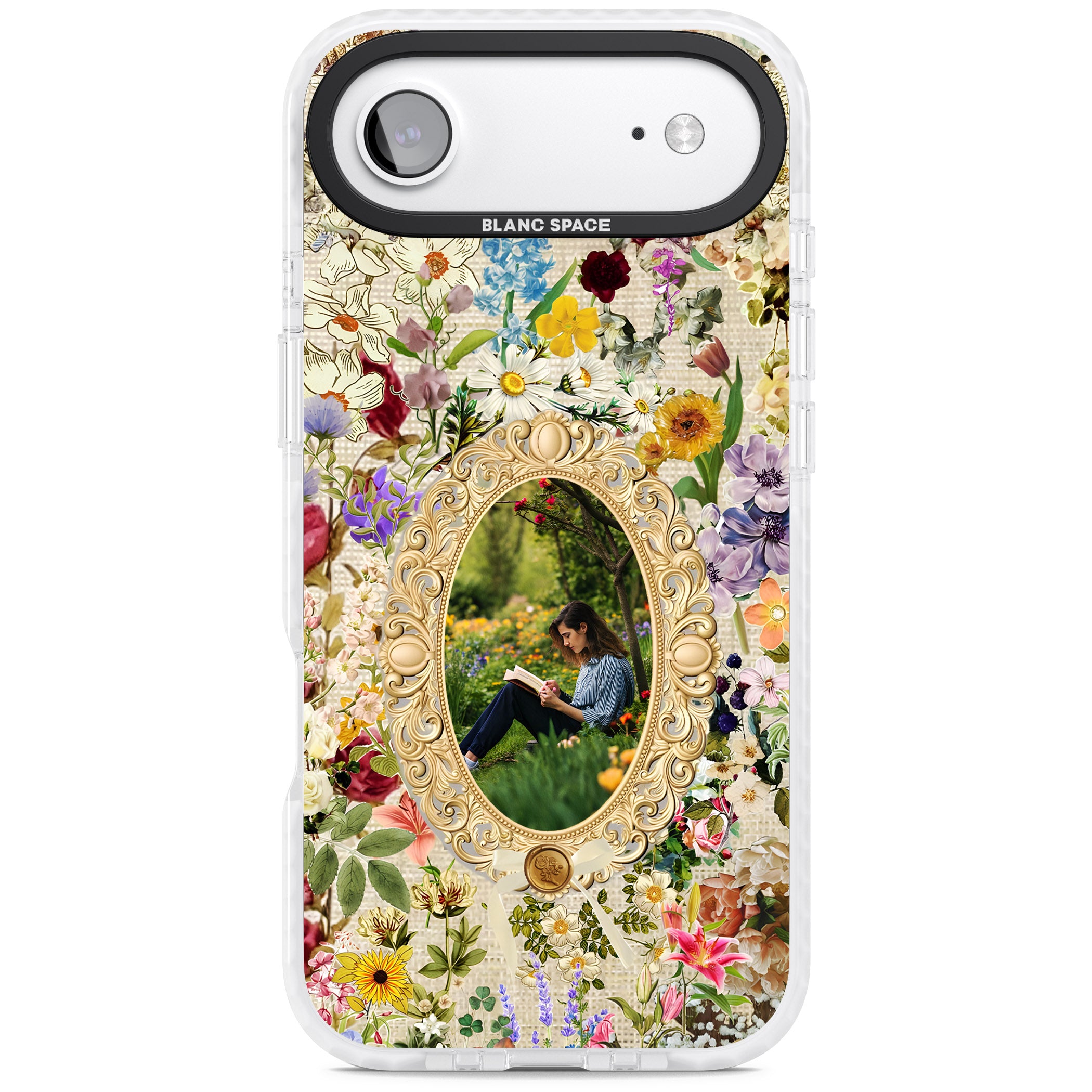 Personalised Vintage Wildflower Frame iPhone 17 Air Impact Clear Phone Case