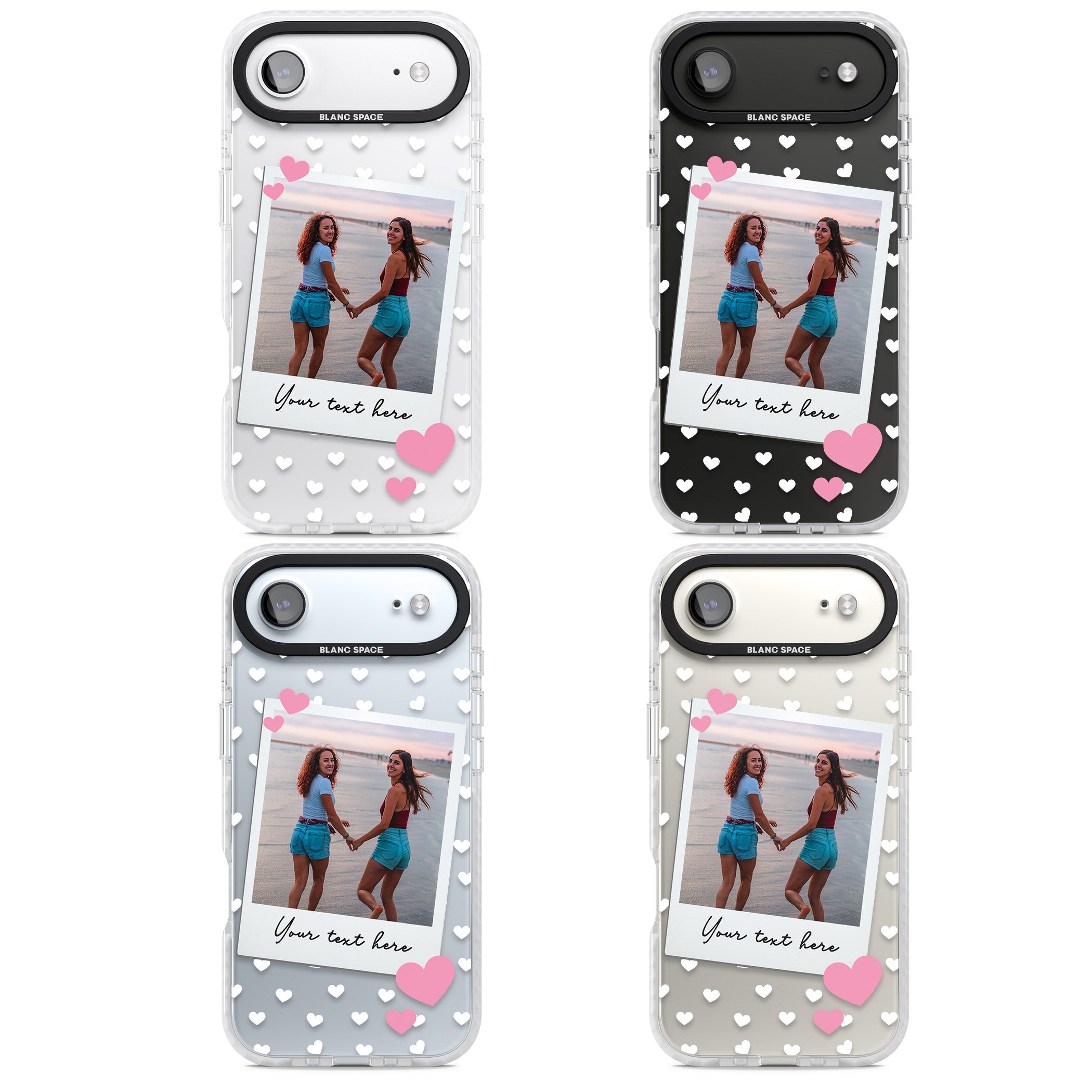 Personalised Hearts Instant Camera Photo iPhone 17 Air Impact Clear Phone Case APT Impact Protection