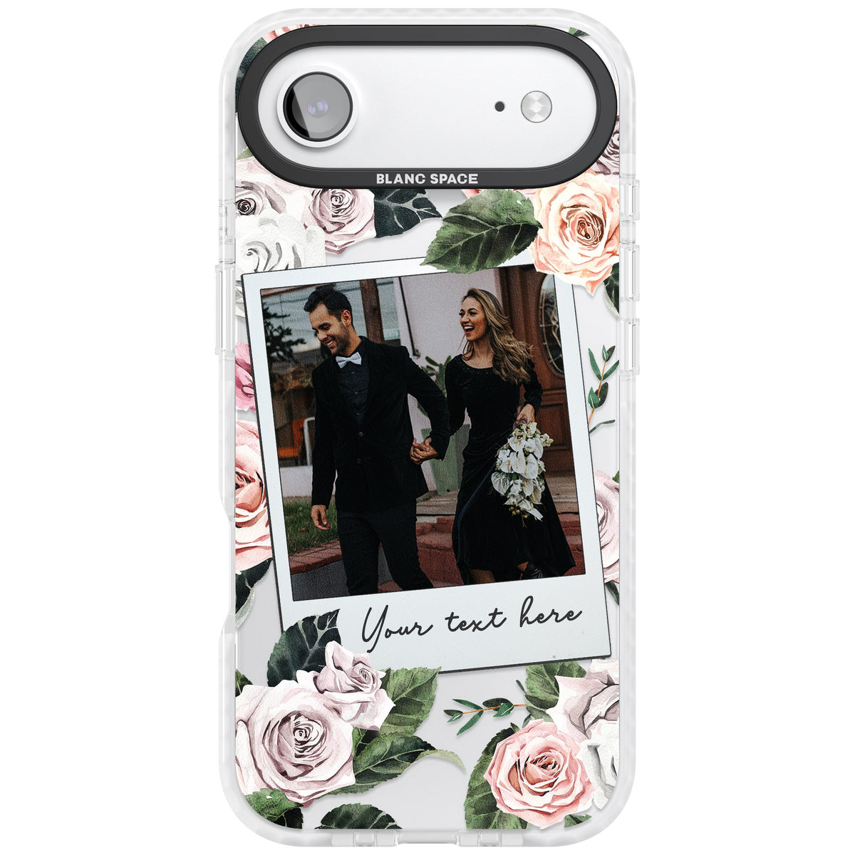 Personalised Floral Polaroid iPhone Air Impact Clear Phone Case front