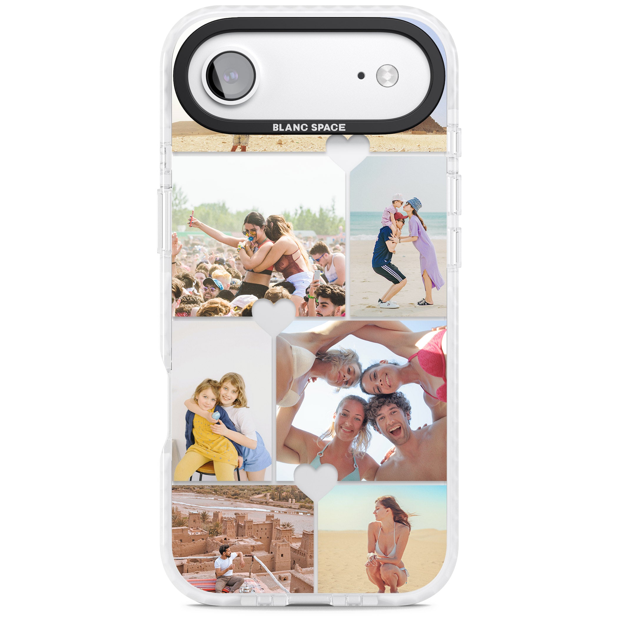 Personalised Heart Photo Grid iPhone 17 Air Impact Clear Phone Case