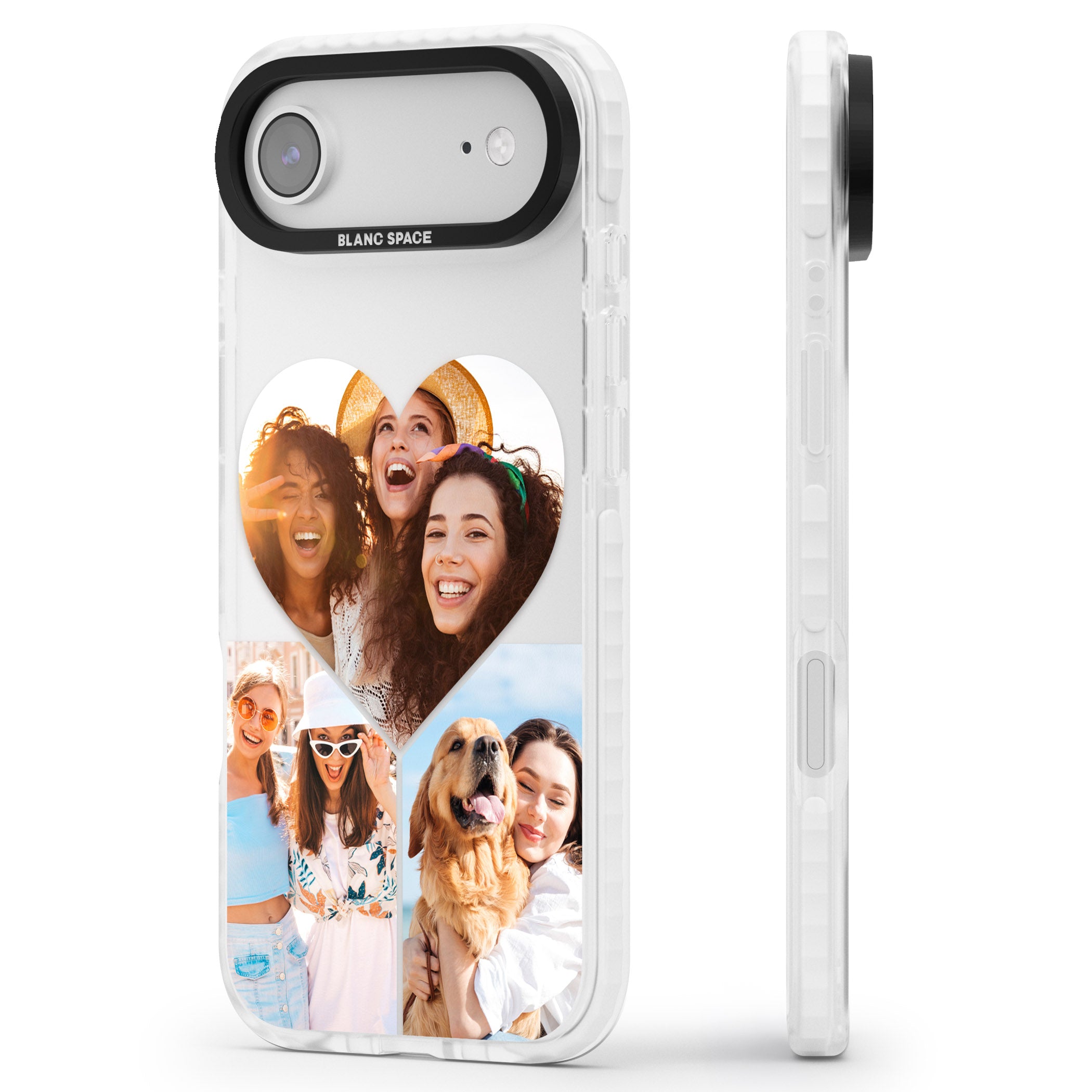 Personalised Heart Photo iPhone 17 Air Impact Clear Phone Case Side Profile