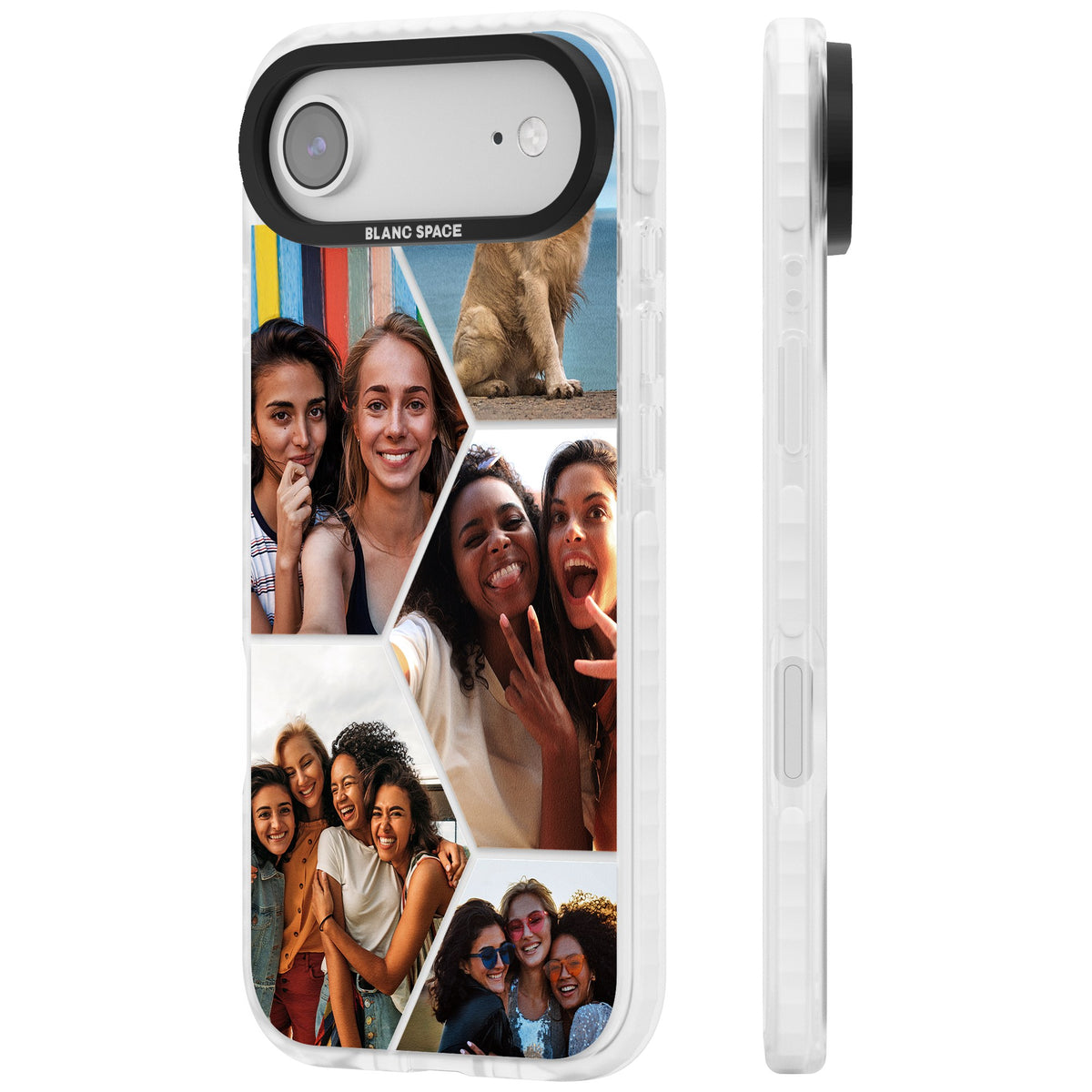 Personalised Beehive Photo Grid iPhone Air Impact Clear Phone Case side