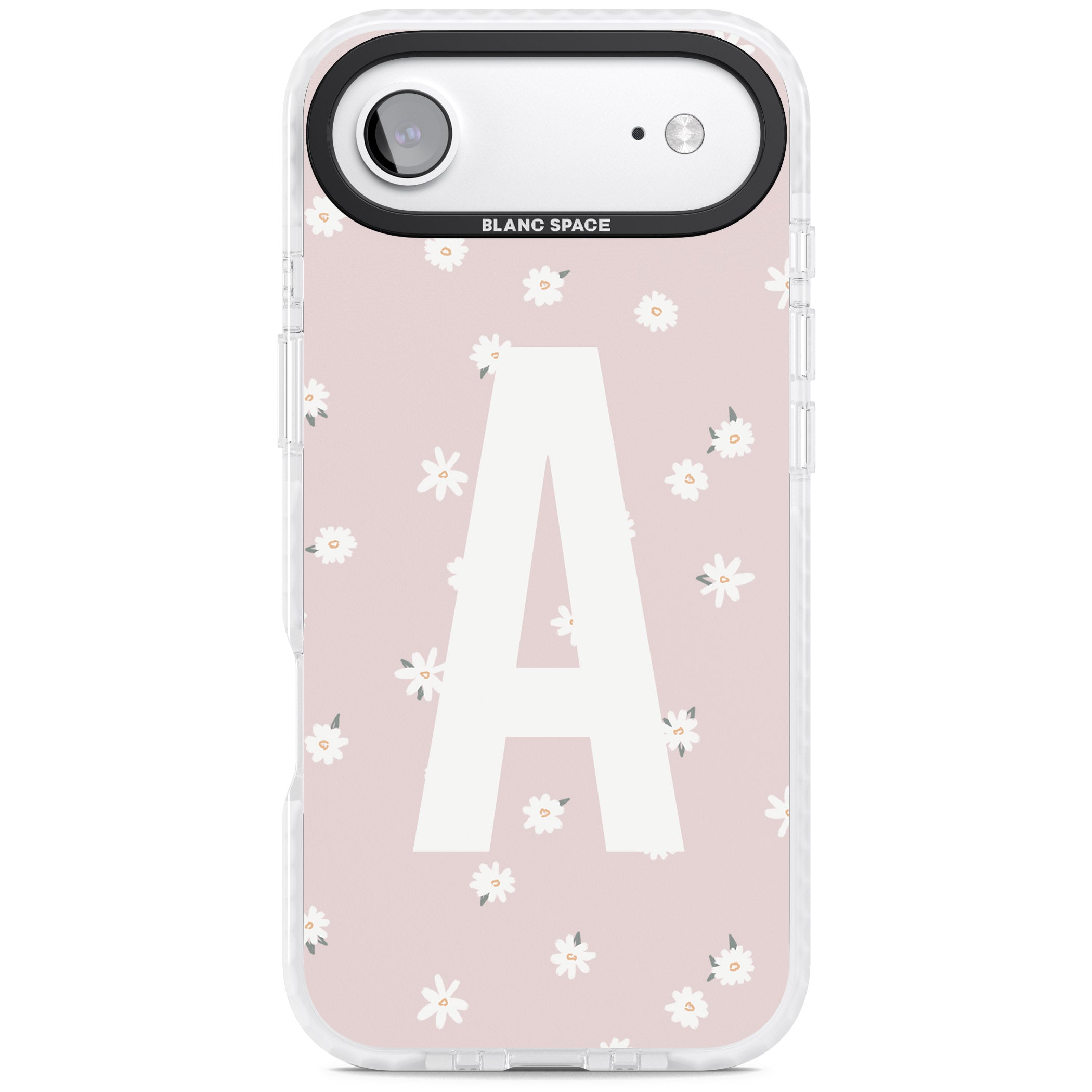 Personalised Pink Daisy Initial iPhone 17 Air Impact Clear Phone Case
