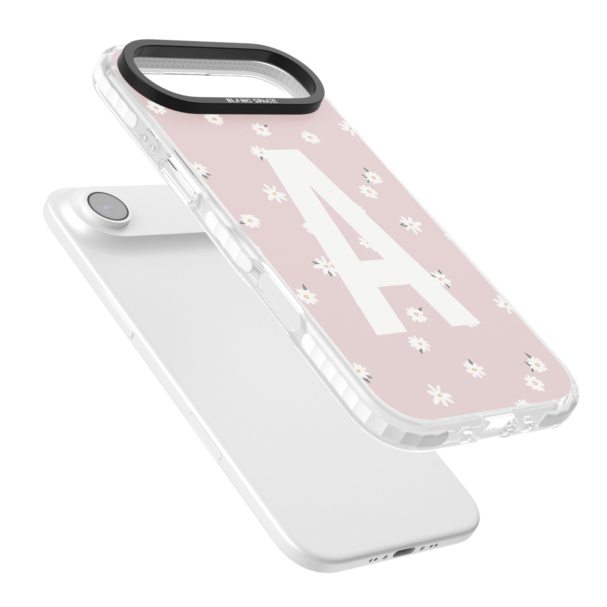 Personalised Pink Daisy Initial iPhone 17 Air Impact Clear Phone Case Colours