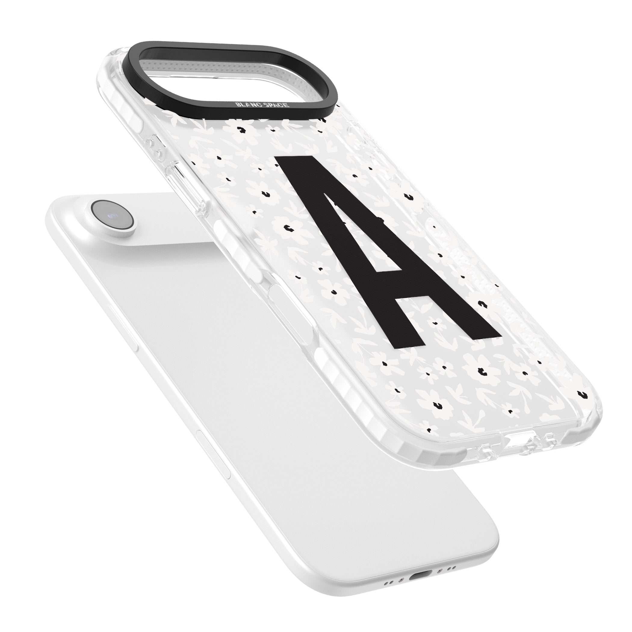 Personalised Bold Initial Floral iPhone 17 Air Impact Clear Phone Case Colours