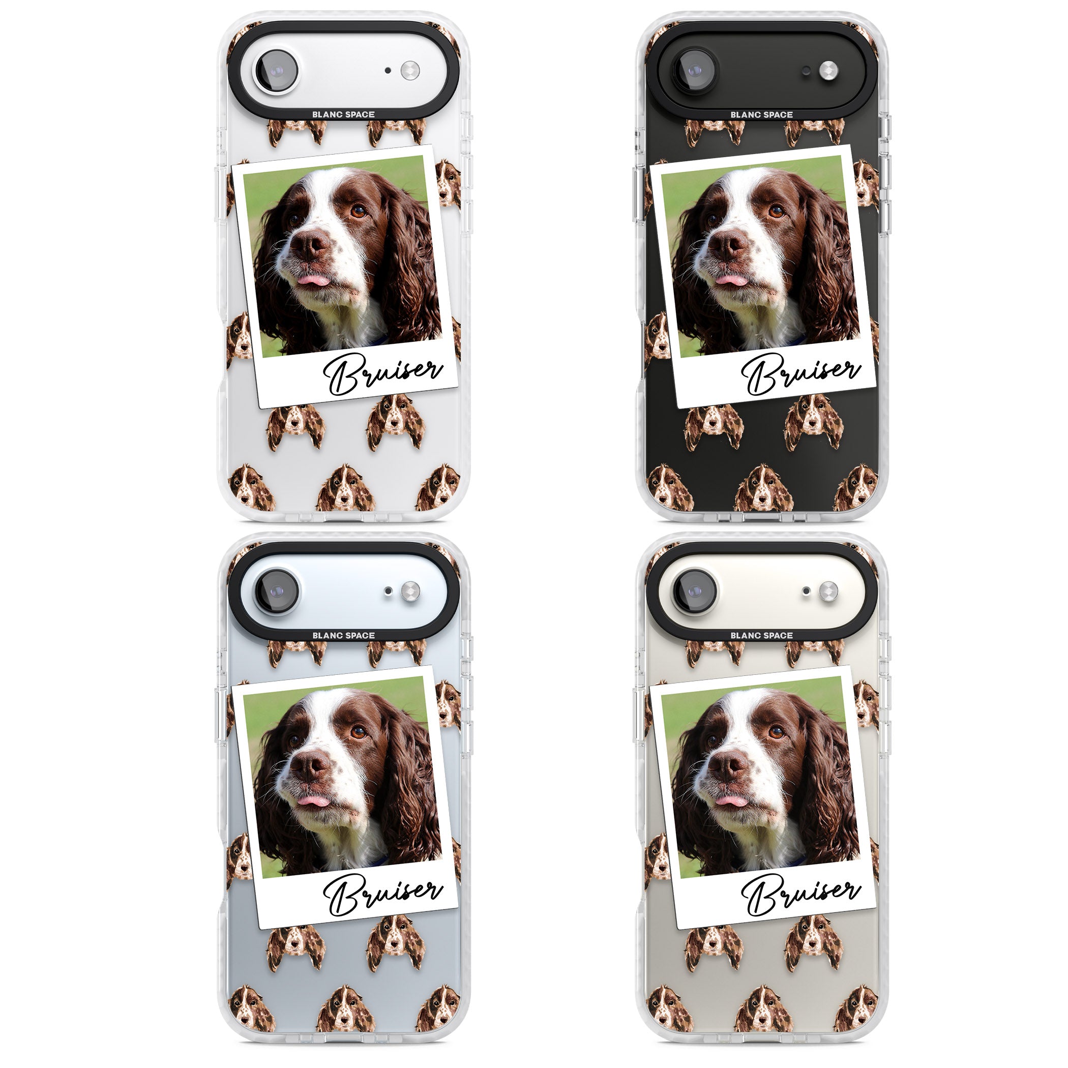 Personalised Springer Spaniel Instant Camera Photo iPhone 17 Air Impact Clear Phone Case APT Impact Protection