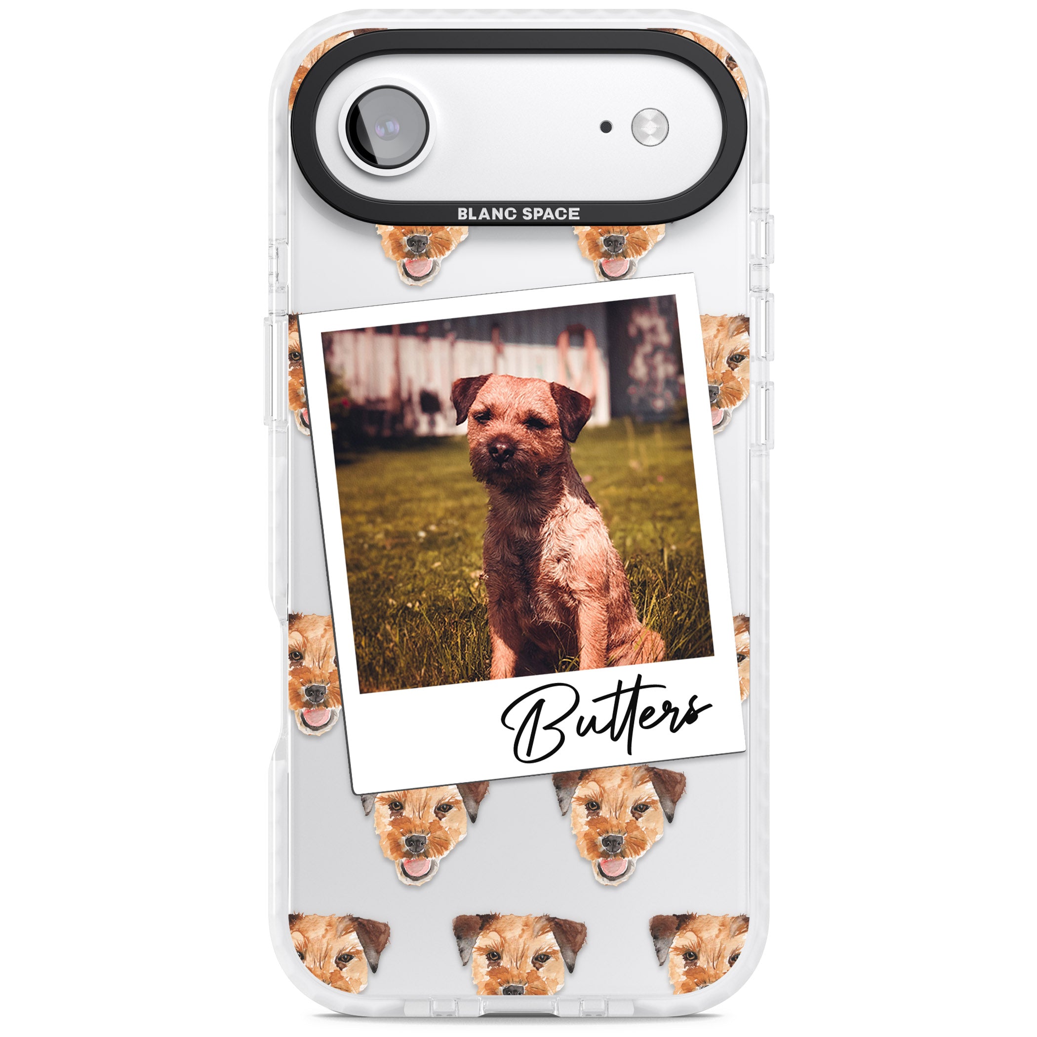 Personalised Border Terrier Instant Camera Photo iPhone 17 Air Impact Clear Phone Case