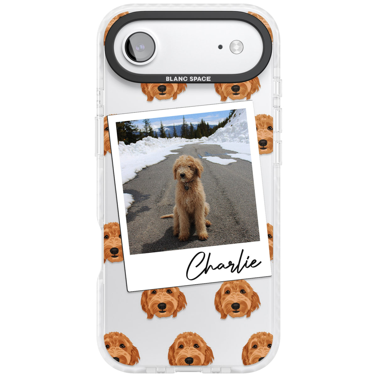 Personalised Golden Doodle Dog Photo iPhone Air Impact Clear Phone Case front