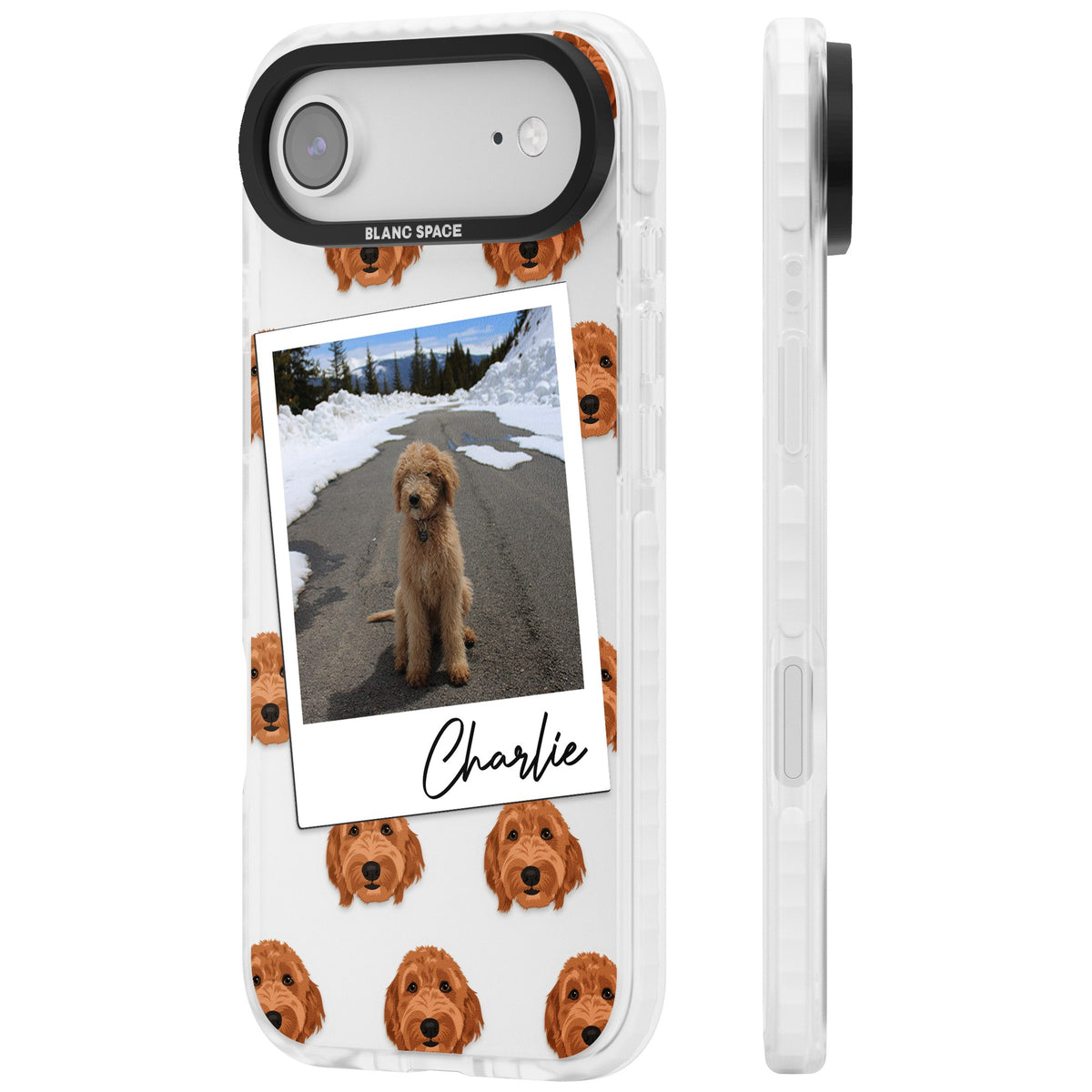 Personalised Golden Doodle Dog Photo iPhone Air Impact Clear Phone Case side