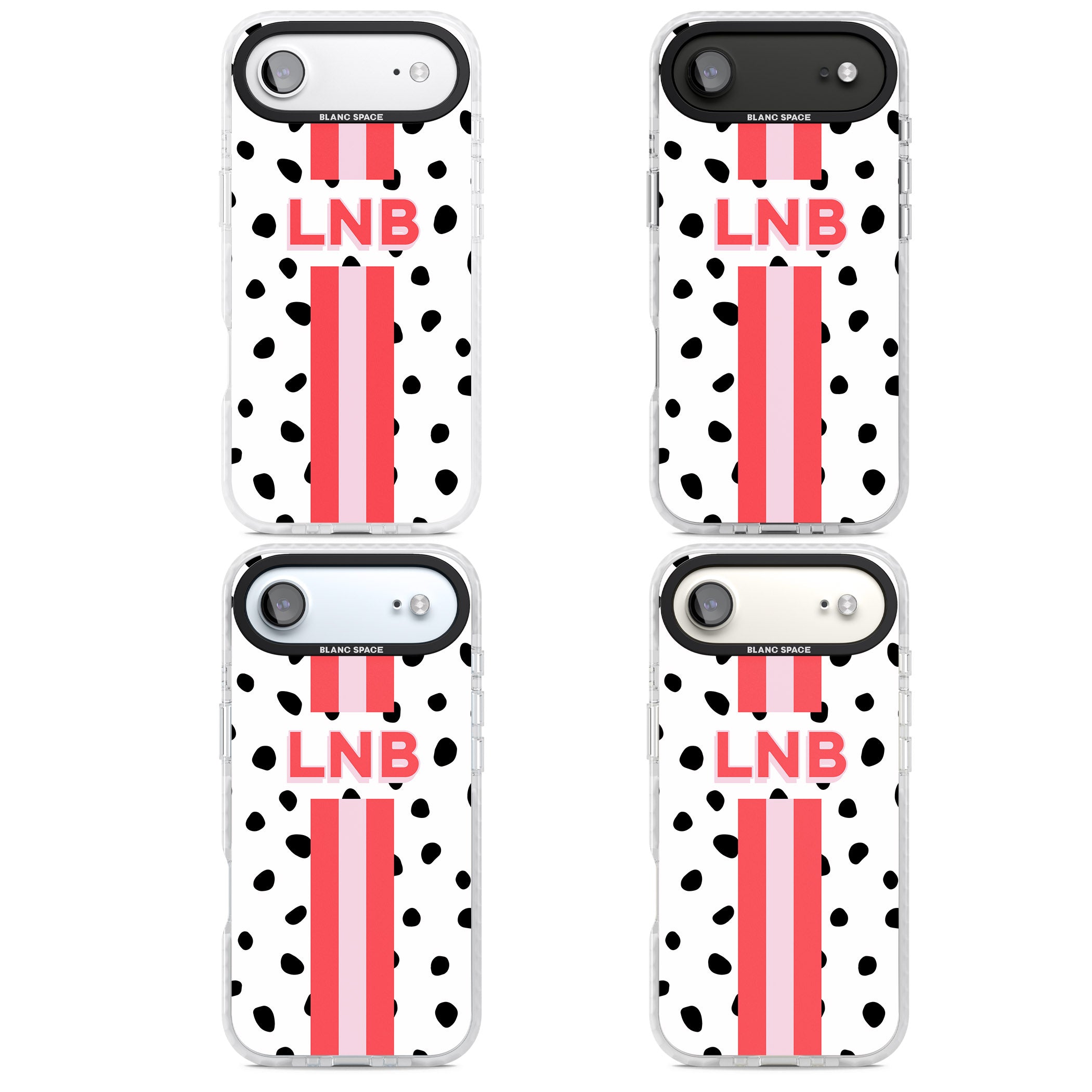 Personalised Polka & Pink Stripe iPhone 17 Air Impact Clear Phone Case APT Impact Protection