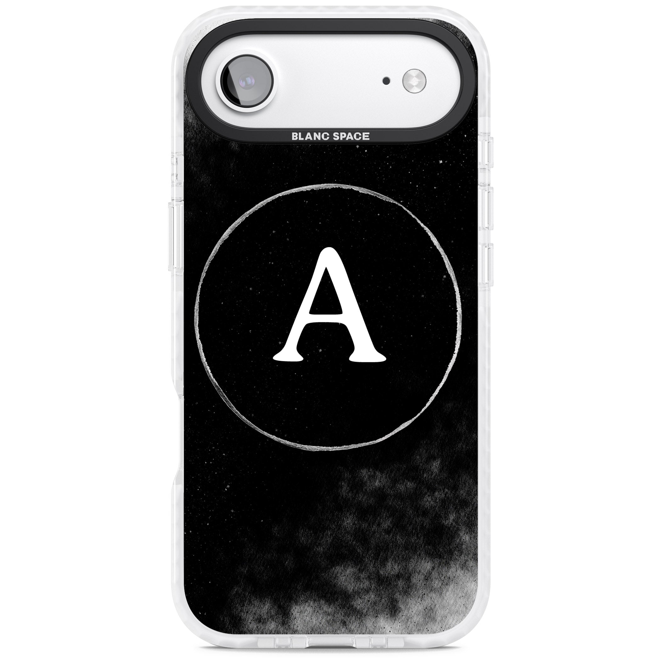 Personalised Monochrome Cosmic Monogram iPhone 17 Air Impact Clear Phone Case