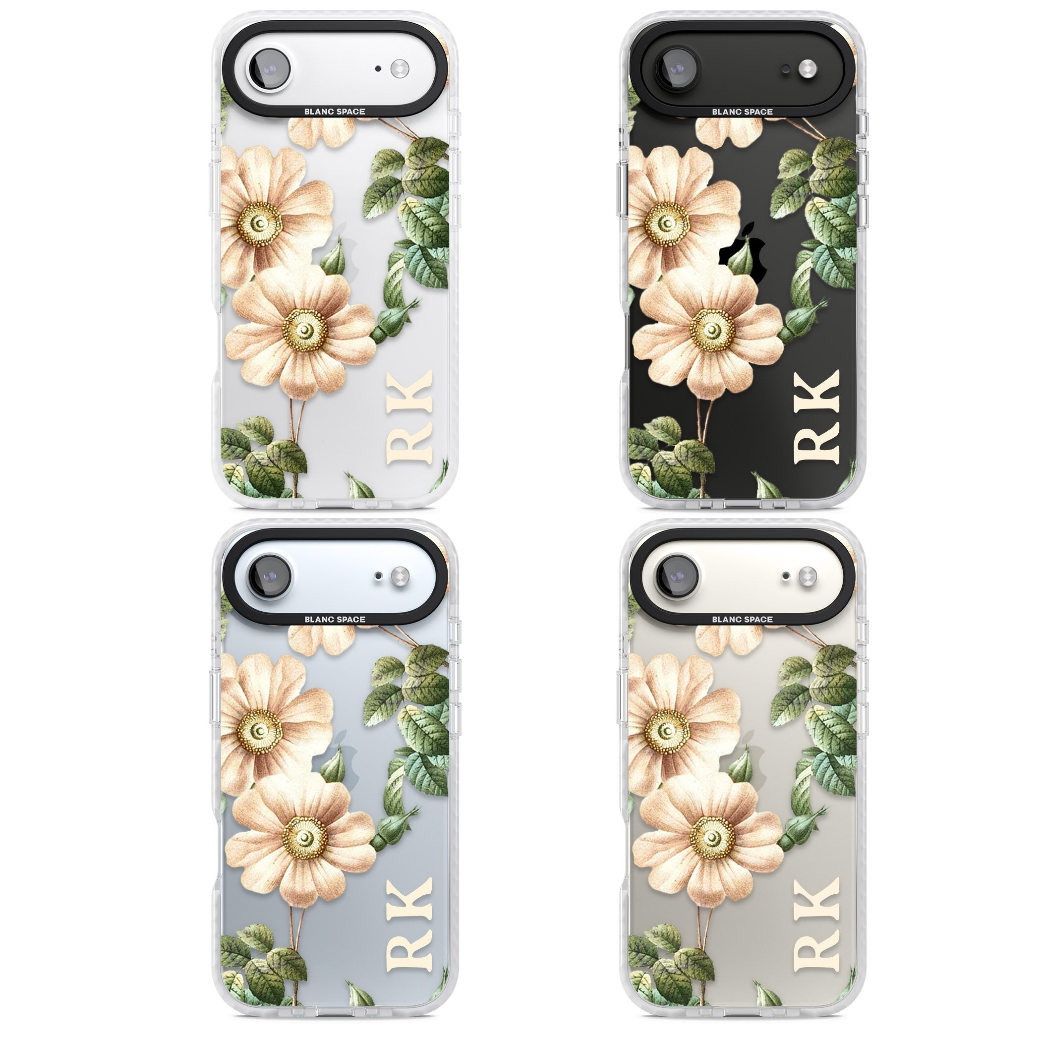 Personalised Vintage Floral Anemone iPhone 17 Air Impact Clear Phone Case APT Impact Protection