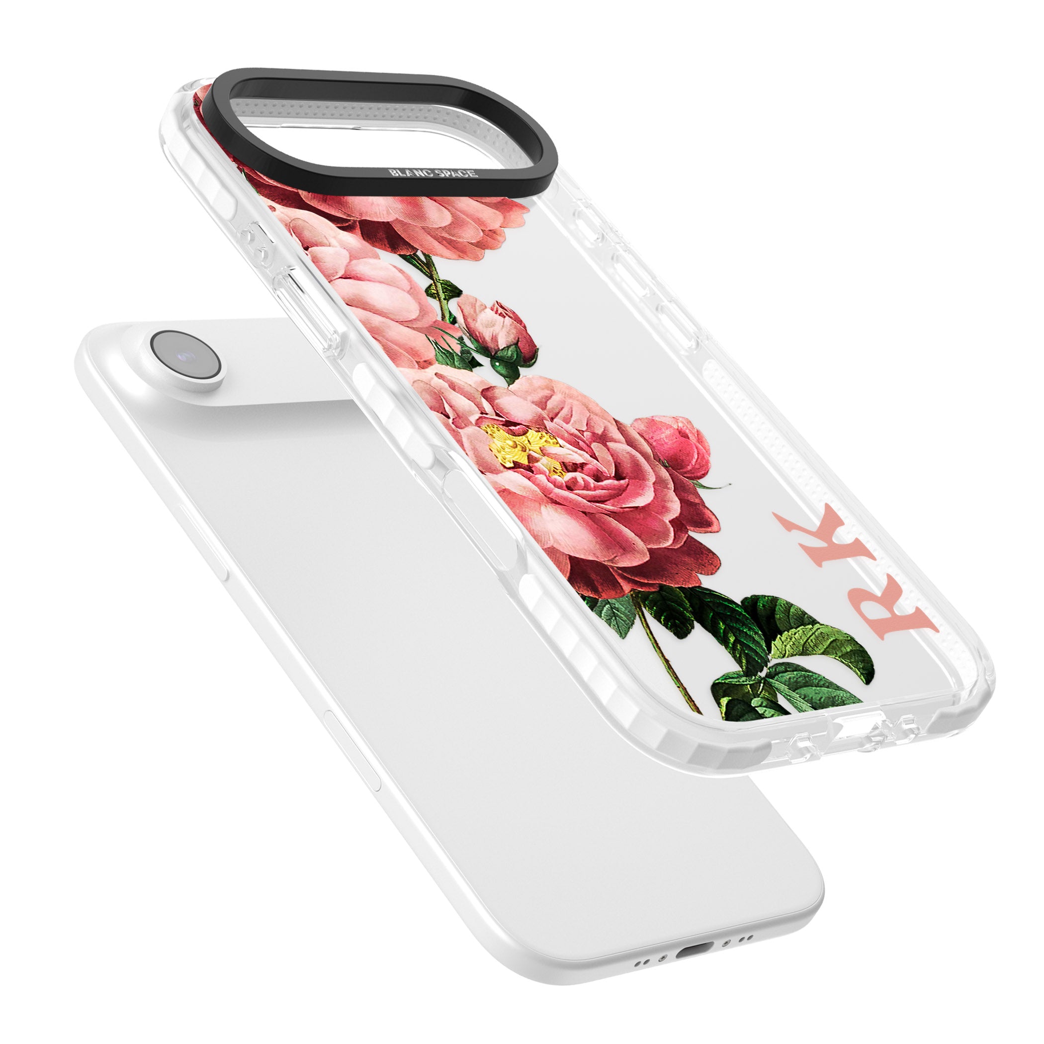 Personalised Vintage Floral Peonies iPhone 17 Air Impact Clear Phone Case Colours