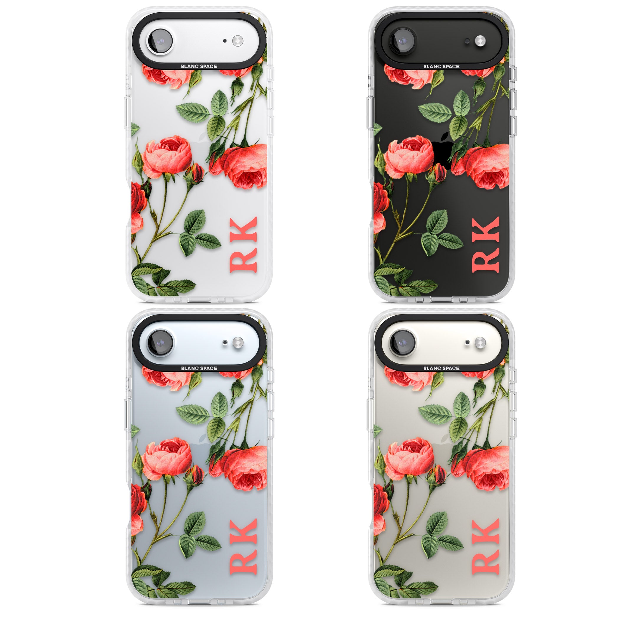 Personalised Vintage Floral Rose iPhone 17 Air Impact Clear Phone Case APT Impact Protection