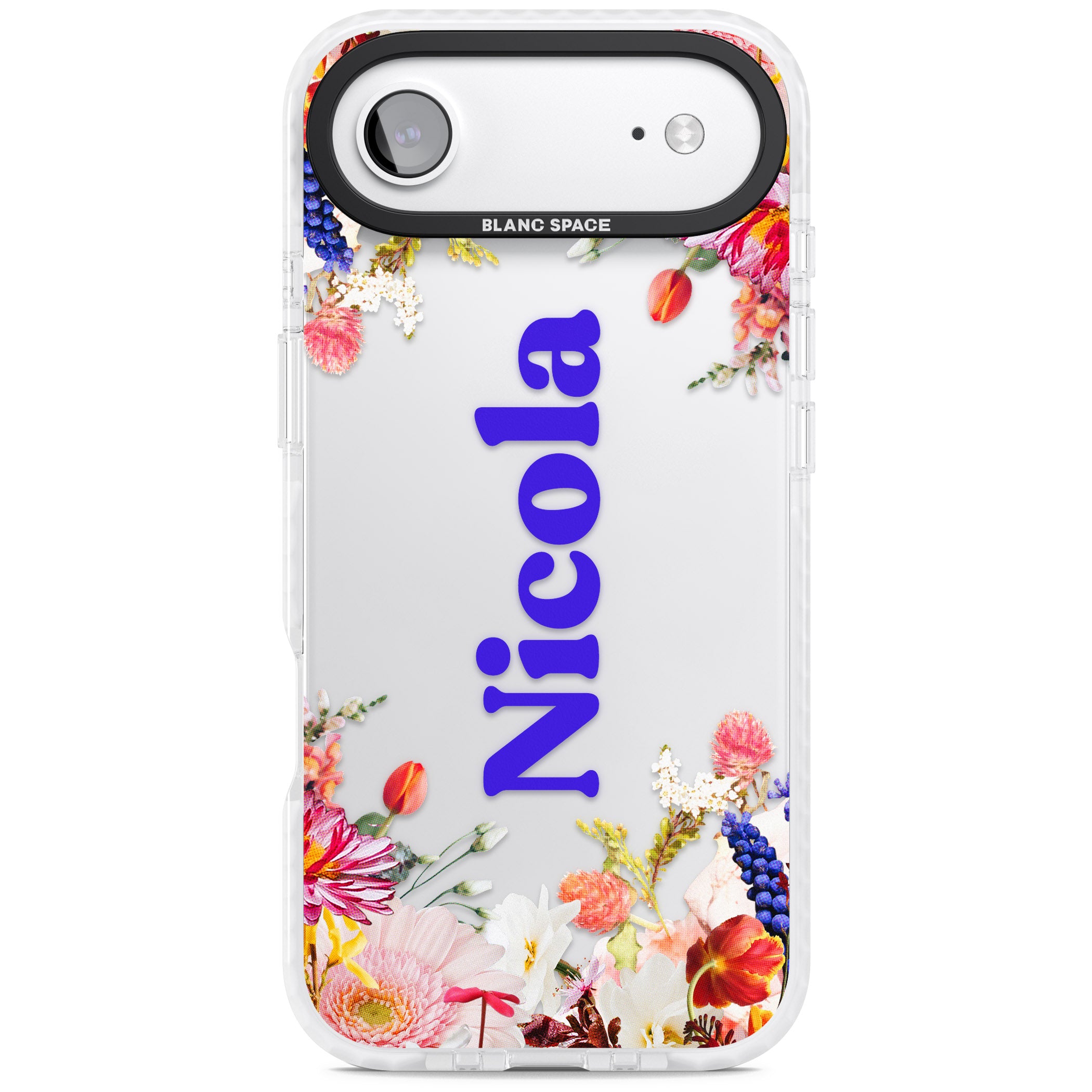Personalised Floral Name iPhone 17 Air Impact Clear Phone Case