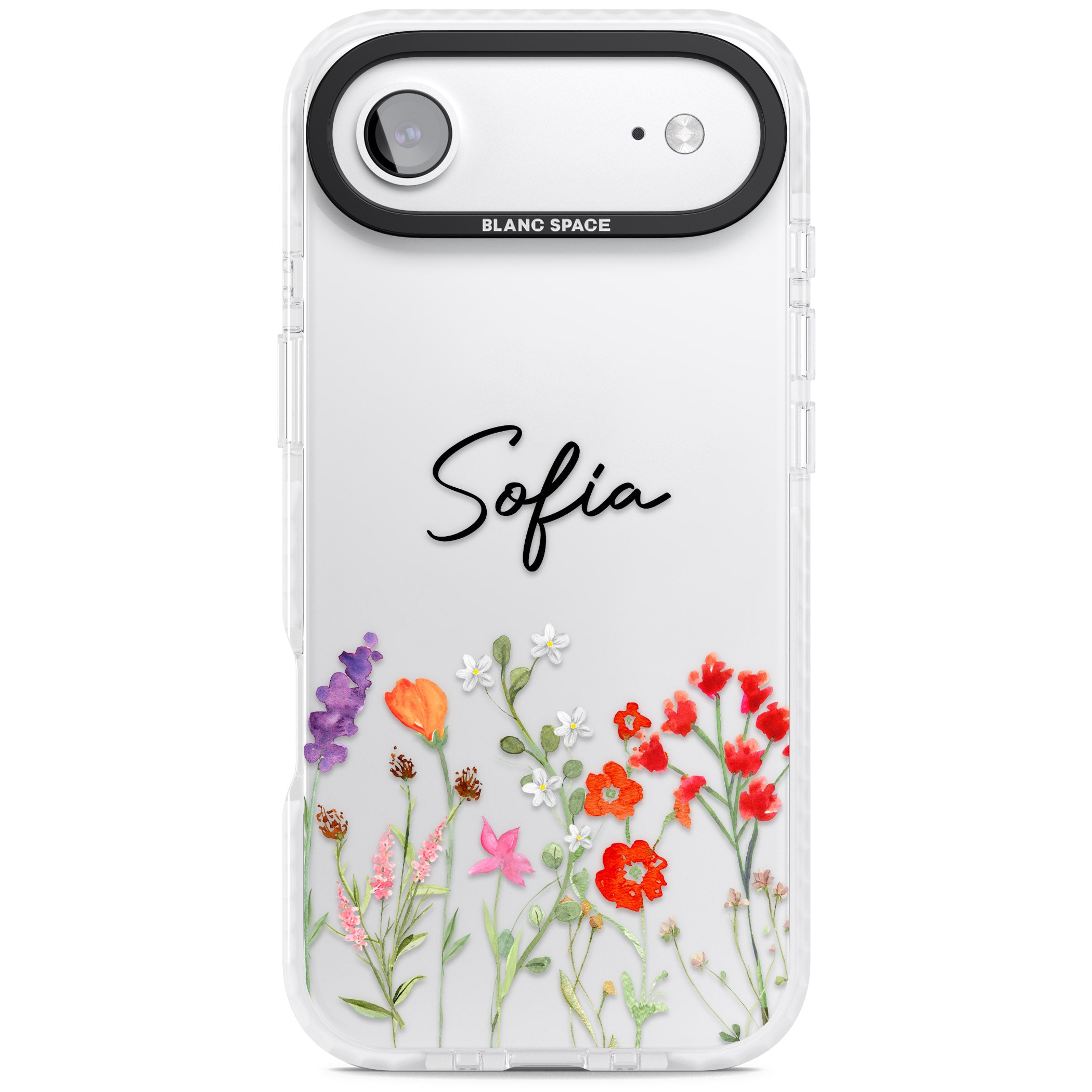 Personalised Spring Wildflowers iPhone 17 Air Impact Clear Phone Case