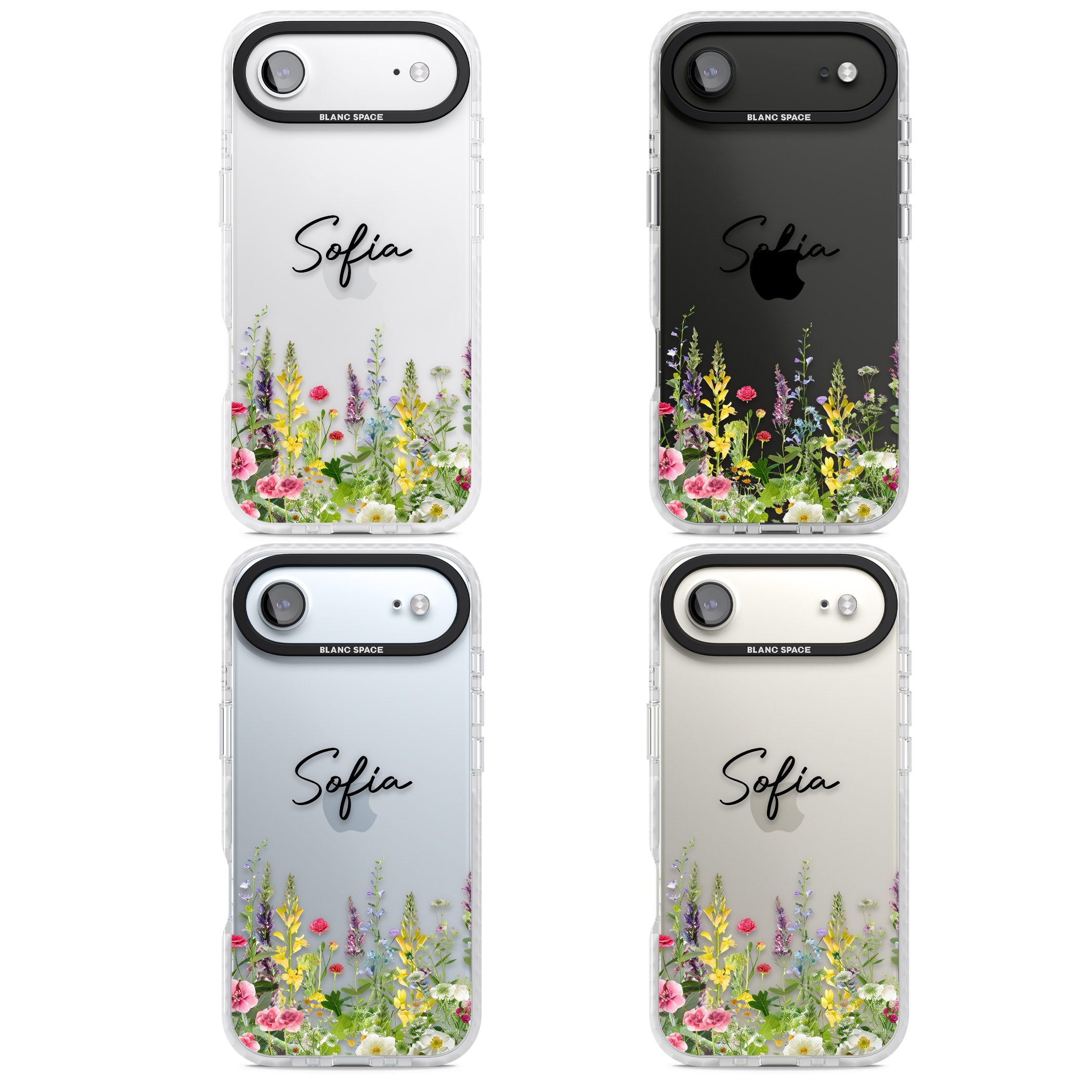 Personalised Garden Wildfowers iPhone 17 Air Impact Clear Phone Case APT Impact Protection