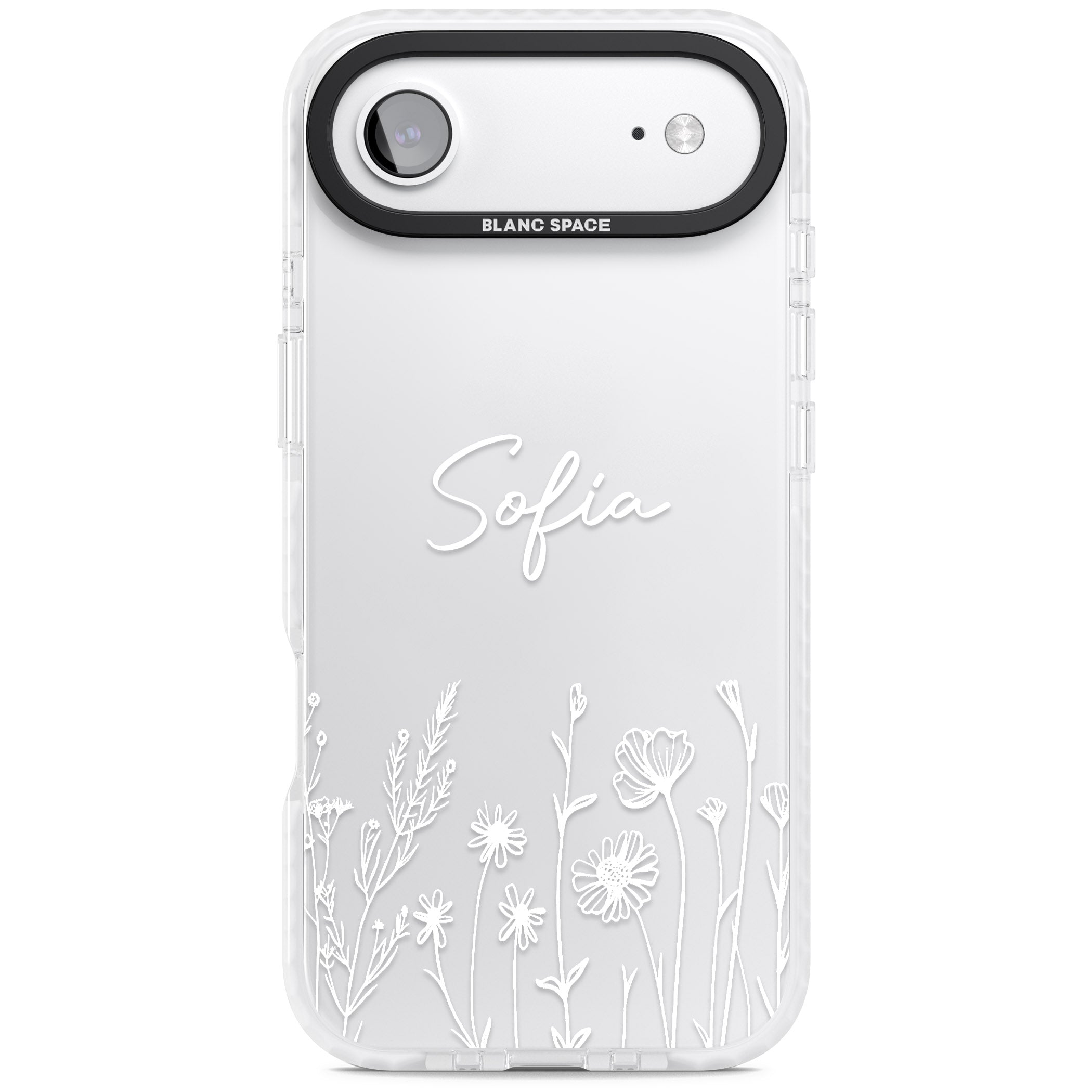 Personalised White Wildflowers iPhone 17 Air Impact Clear Phone Case
