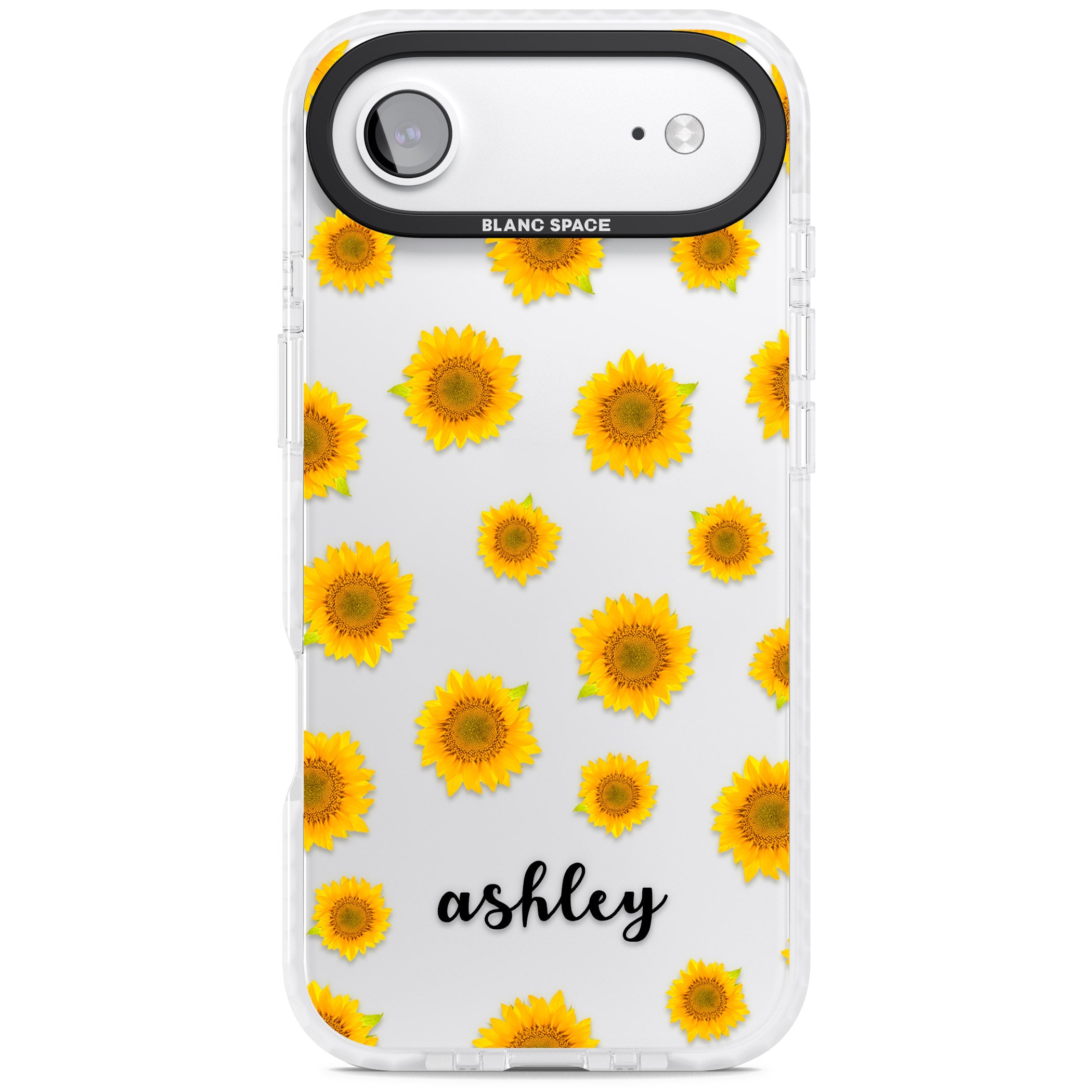 Personalised Sunflowers & Cursive iPhone 17 Air Impact Clear Phone Case
