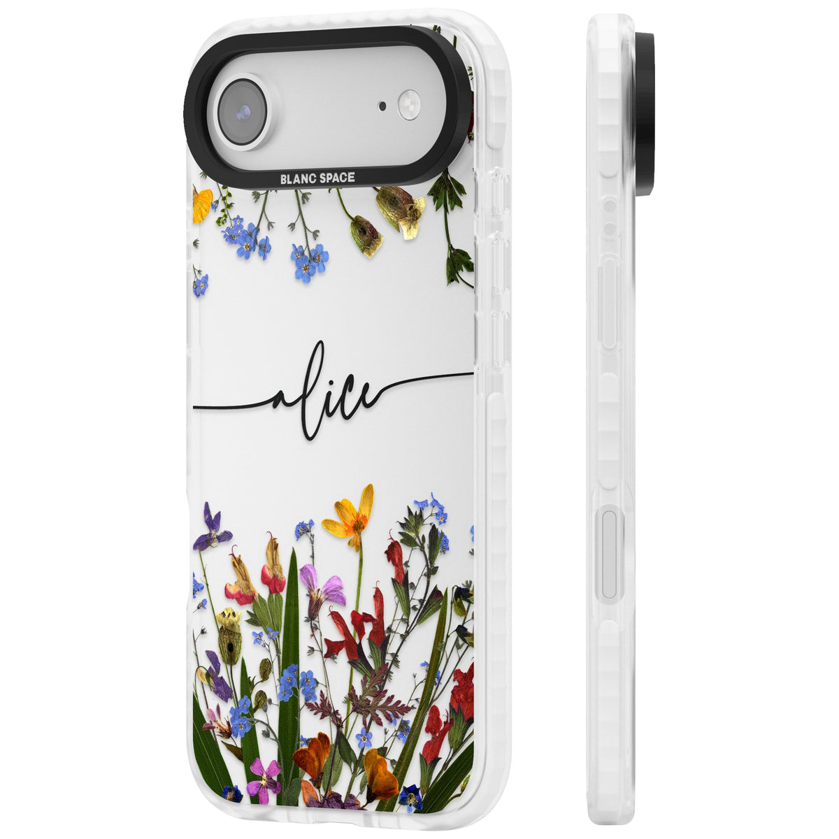 Personalised Wildflower Name iPhone Air Impact Clear Phone Case side