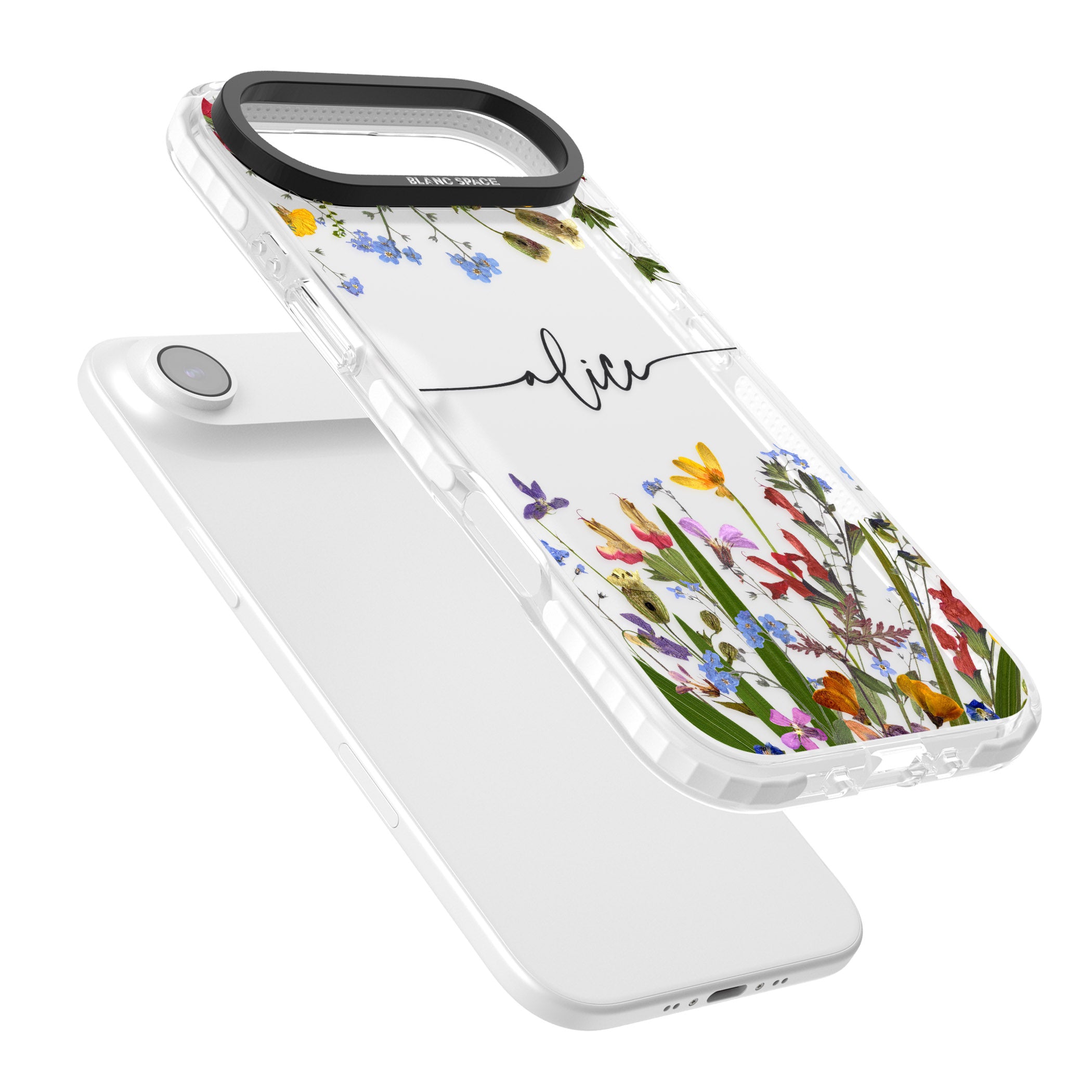 Personalised Wildflower Floral iPhone 17 Air Impact Clear Phone Case Colours
