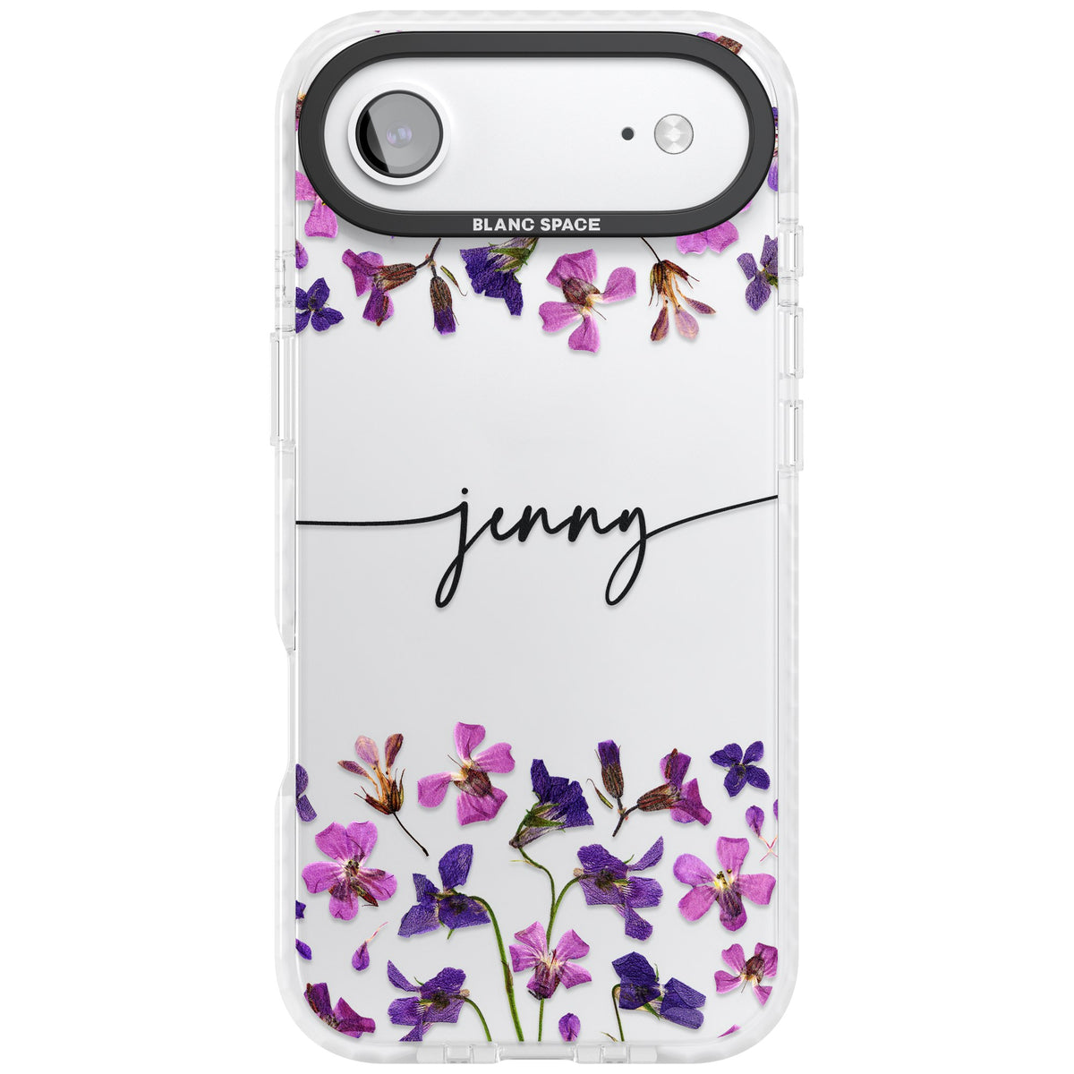 Personalised Purple Wildflowers iPhone Air Impact Clear Phone Case front