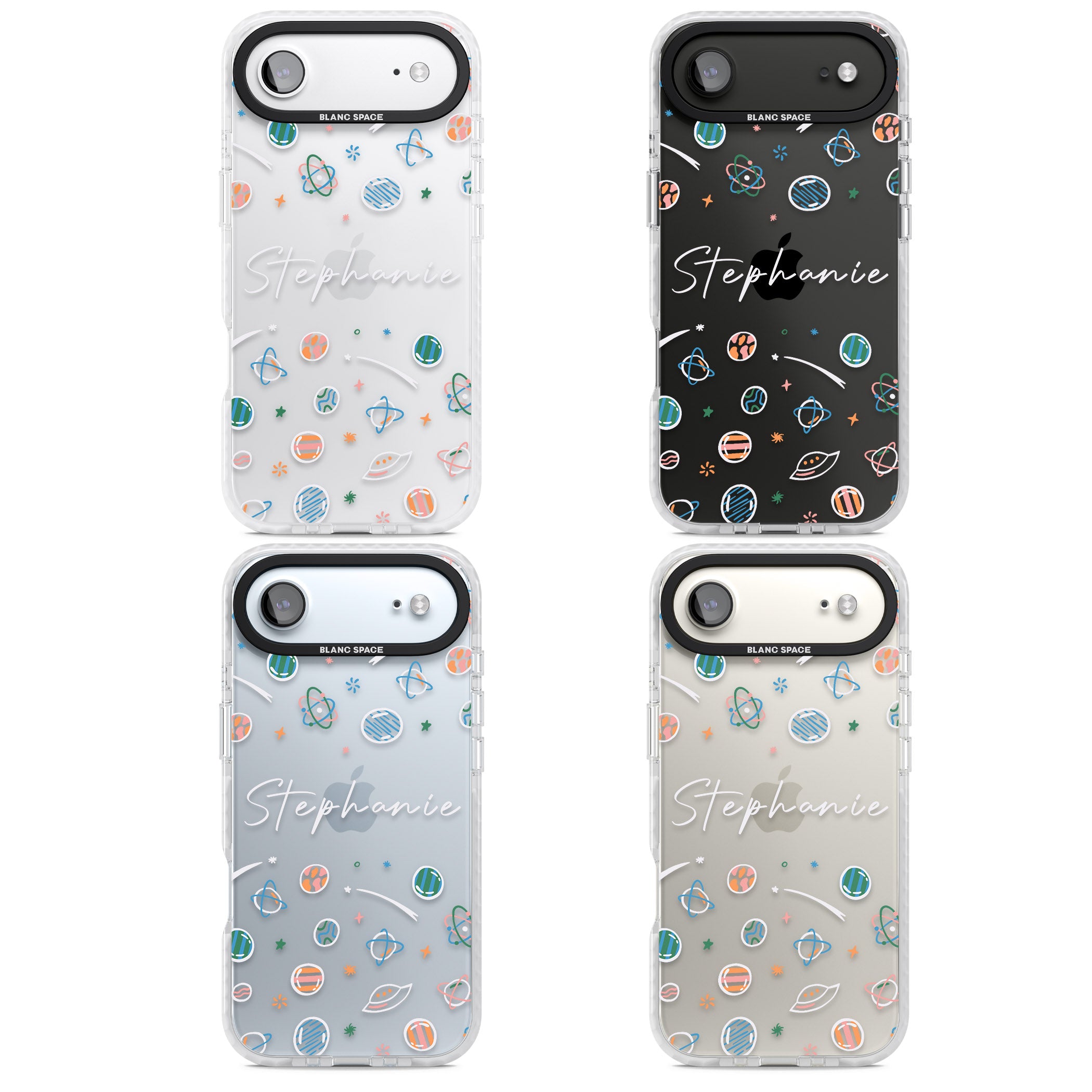 Personalised Space Pattern iPhone 17 Air Impact Clear Phone Case APT Impact Protection