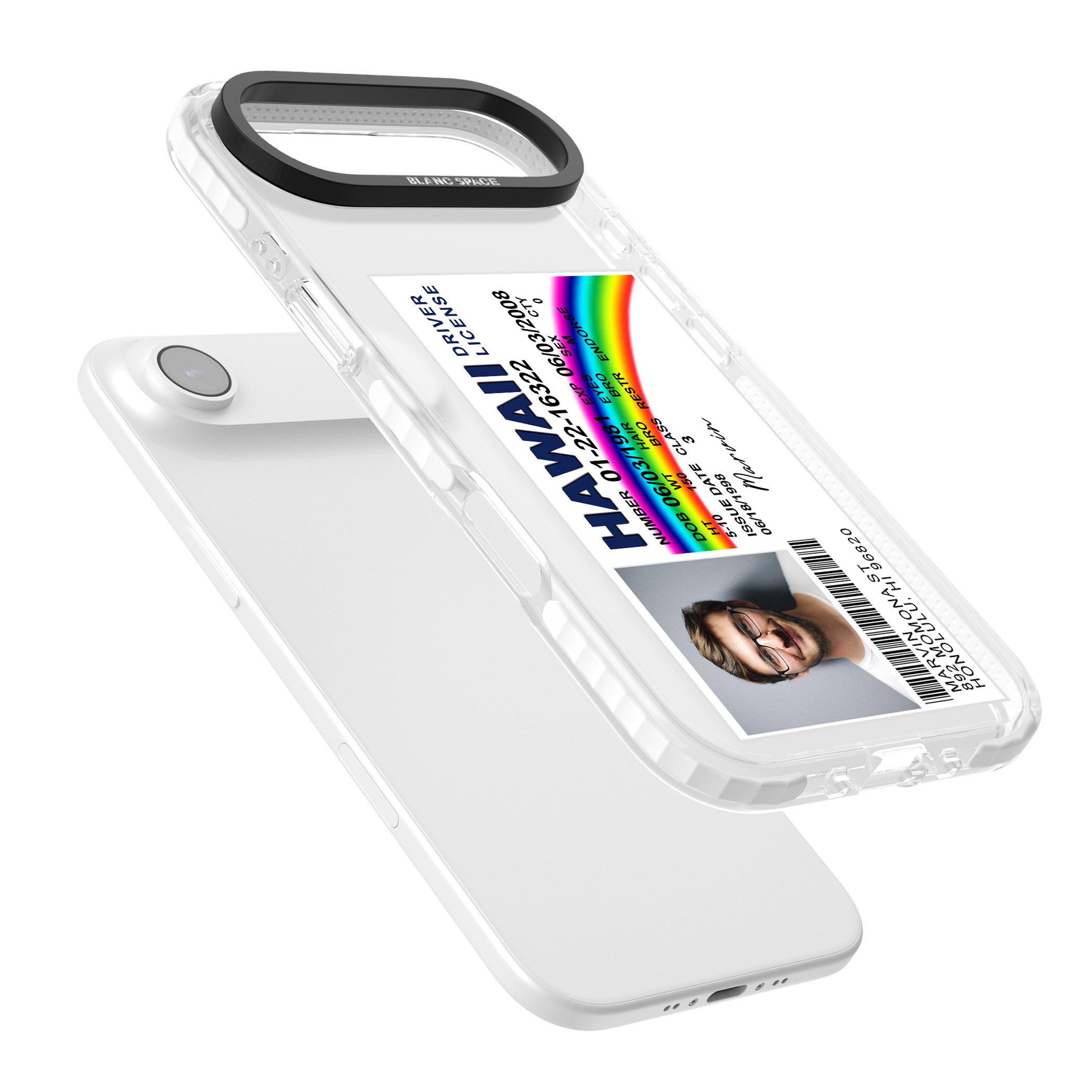 Personalised Hawaii Driving License iPhone 17 Air Impact Clear Phone Case Colours