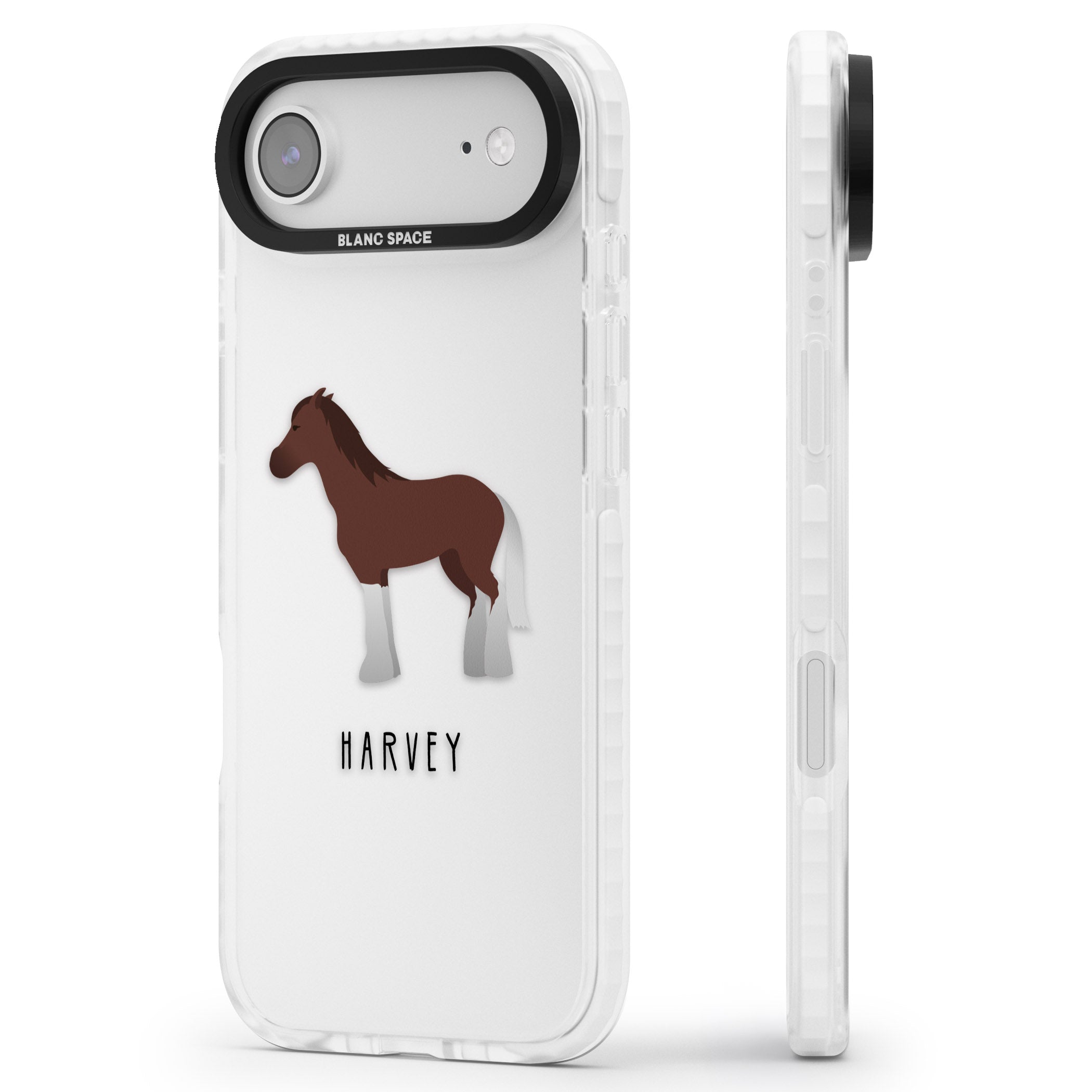 Personalised Brown Horse iPhone 17 Air Impact Clear Phone Case Side Profile