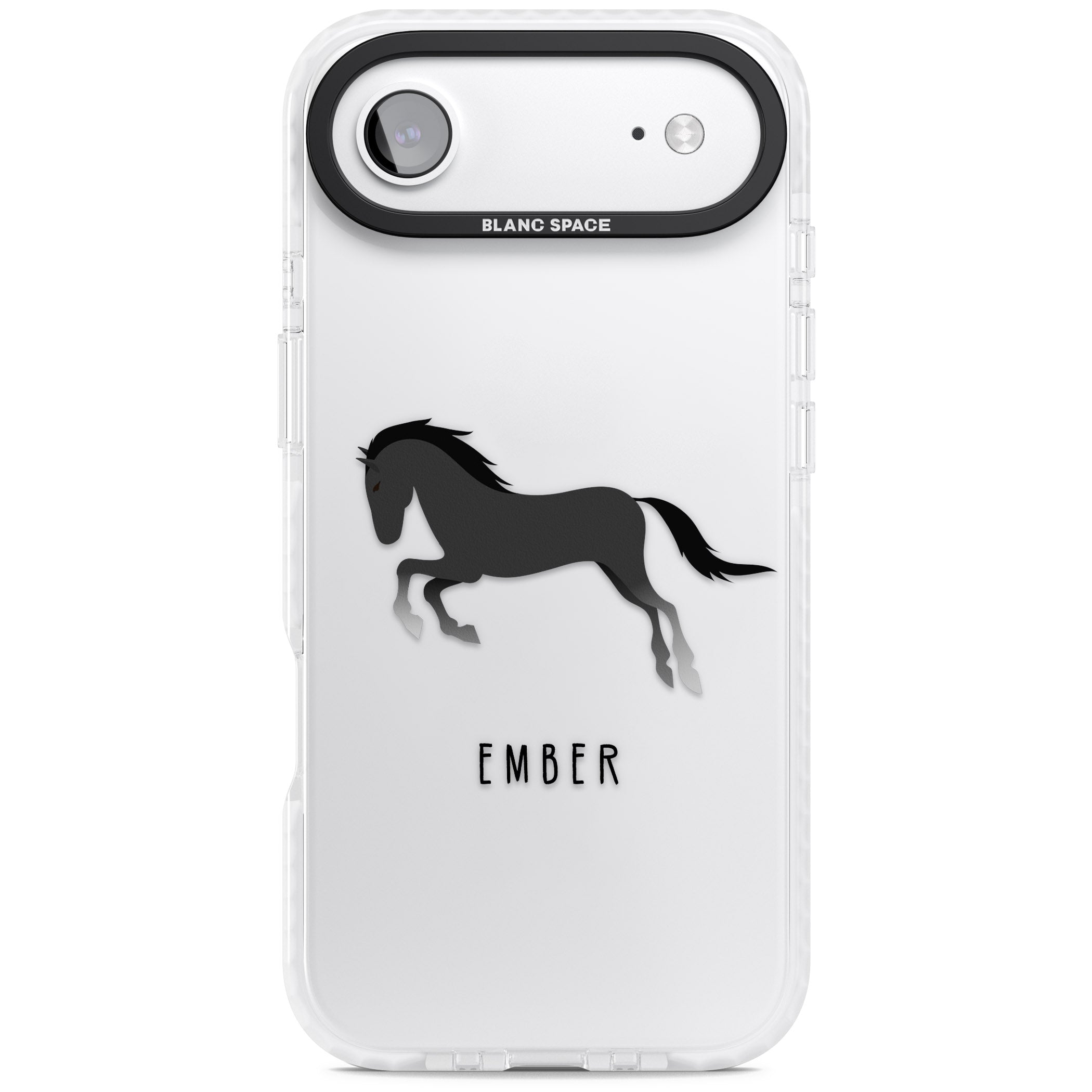 Personalised Black Horse iPhone 17 Air Impact Clear Phone Case