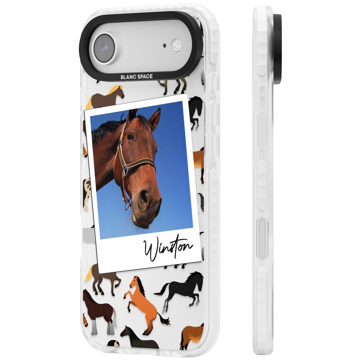 Personalised Horse Polaroid iPhone Air Impact Clear Phone Case side