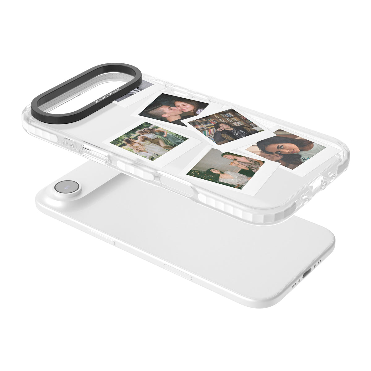 Personalised Classic Instant Photos iPhone Air Impact Clear Phone Case angled