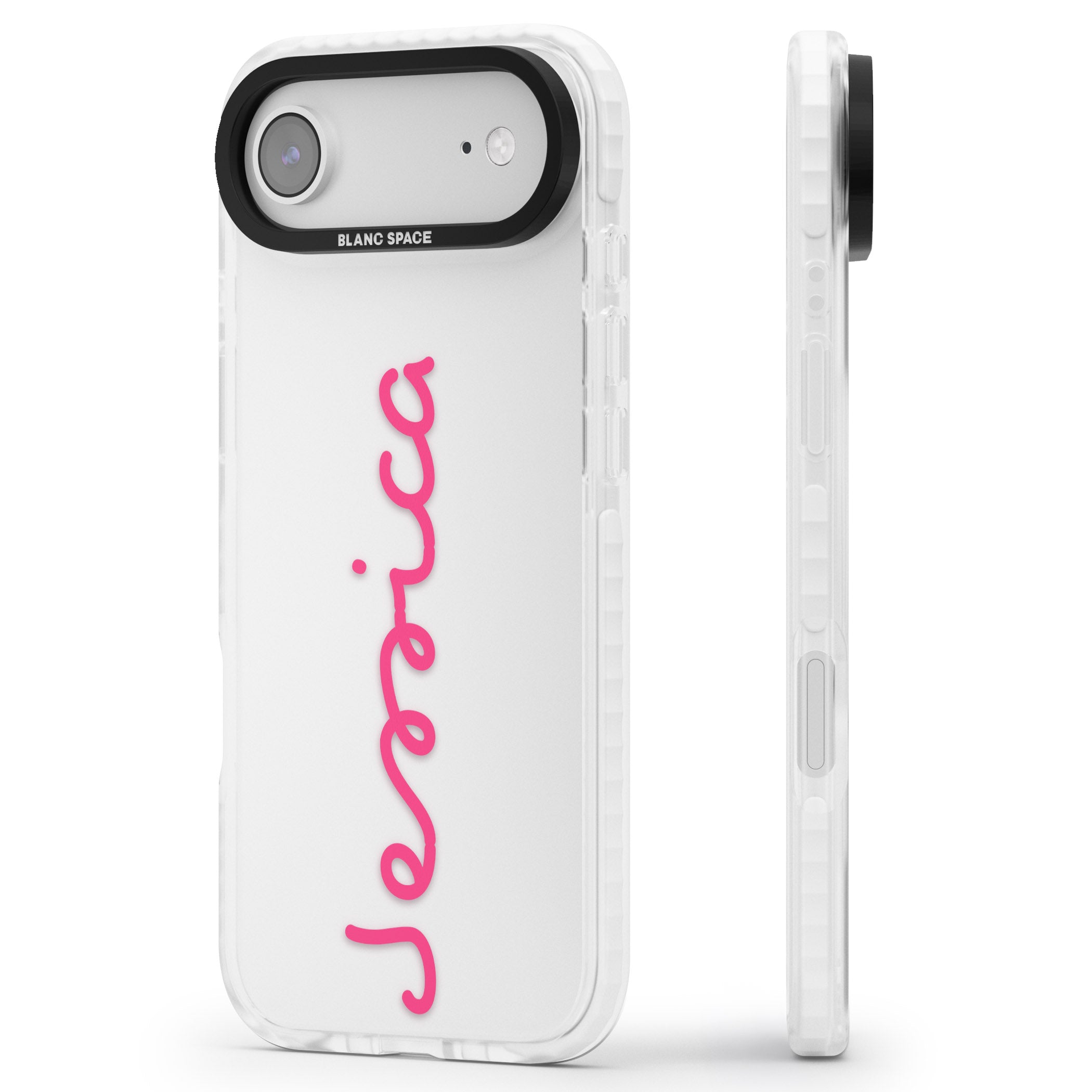 Personalised Summer Name iPhone 17 Air Impact Clear Phone Case Side Profile