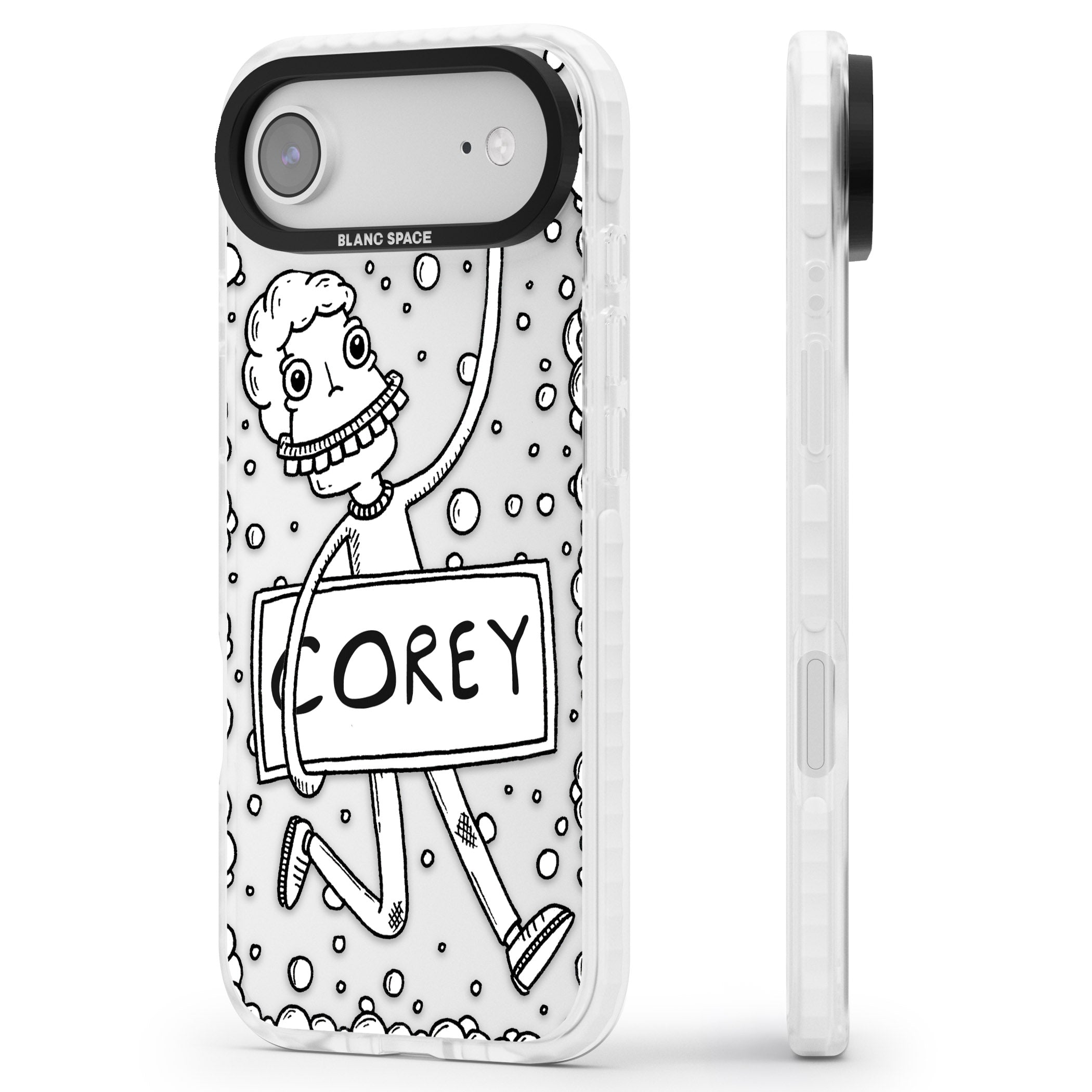 Personalised Banner Boy iPhone 17 Air Impact Clear Phone Case Side Profile