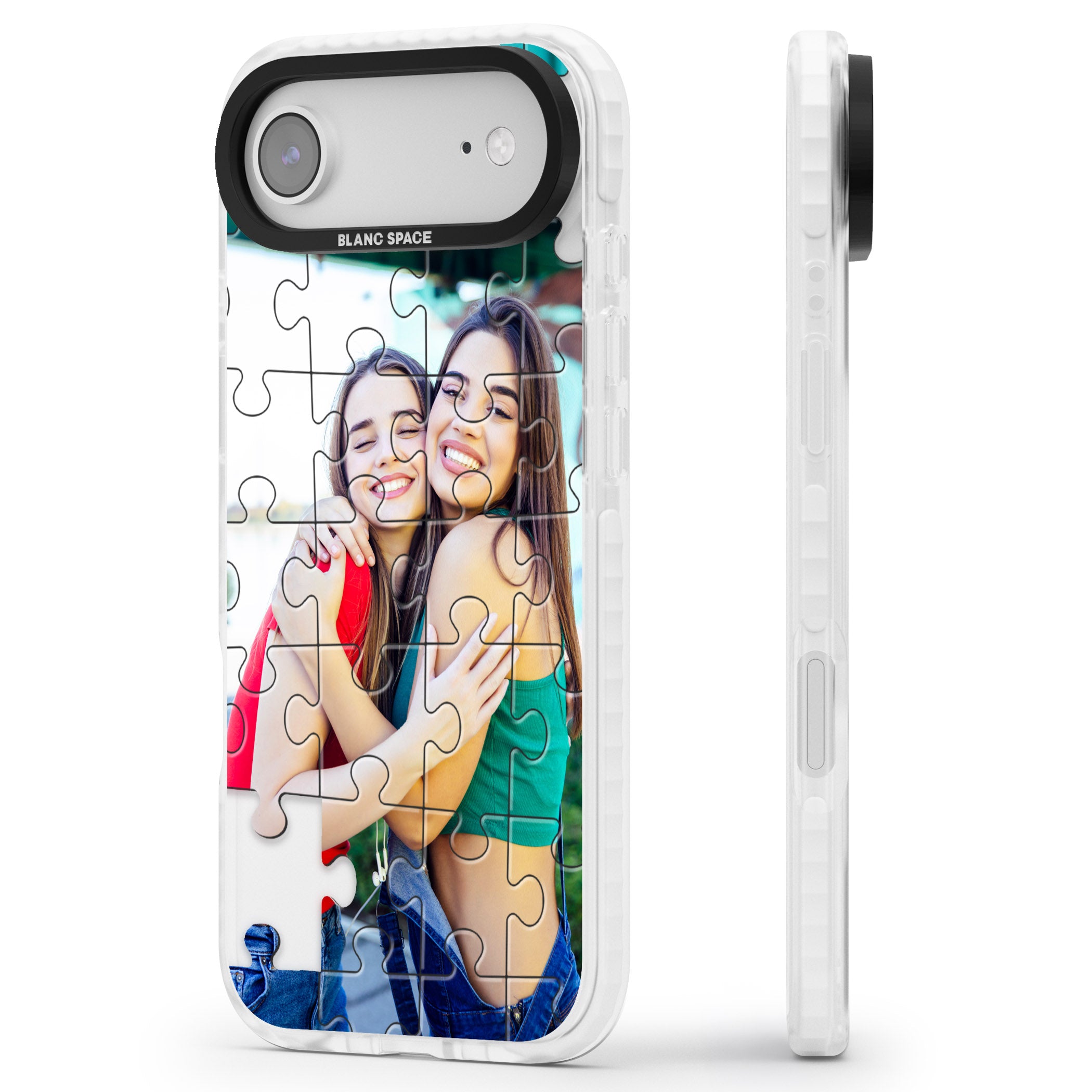 Personalised Jigsaw Puzzle Photo iPhone 17 Air Impact Clear Phone Case Side Profile
