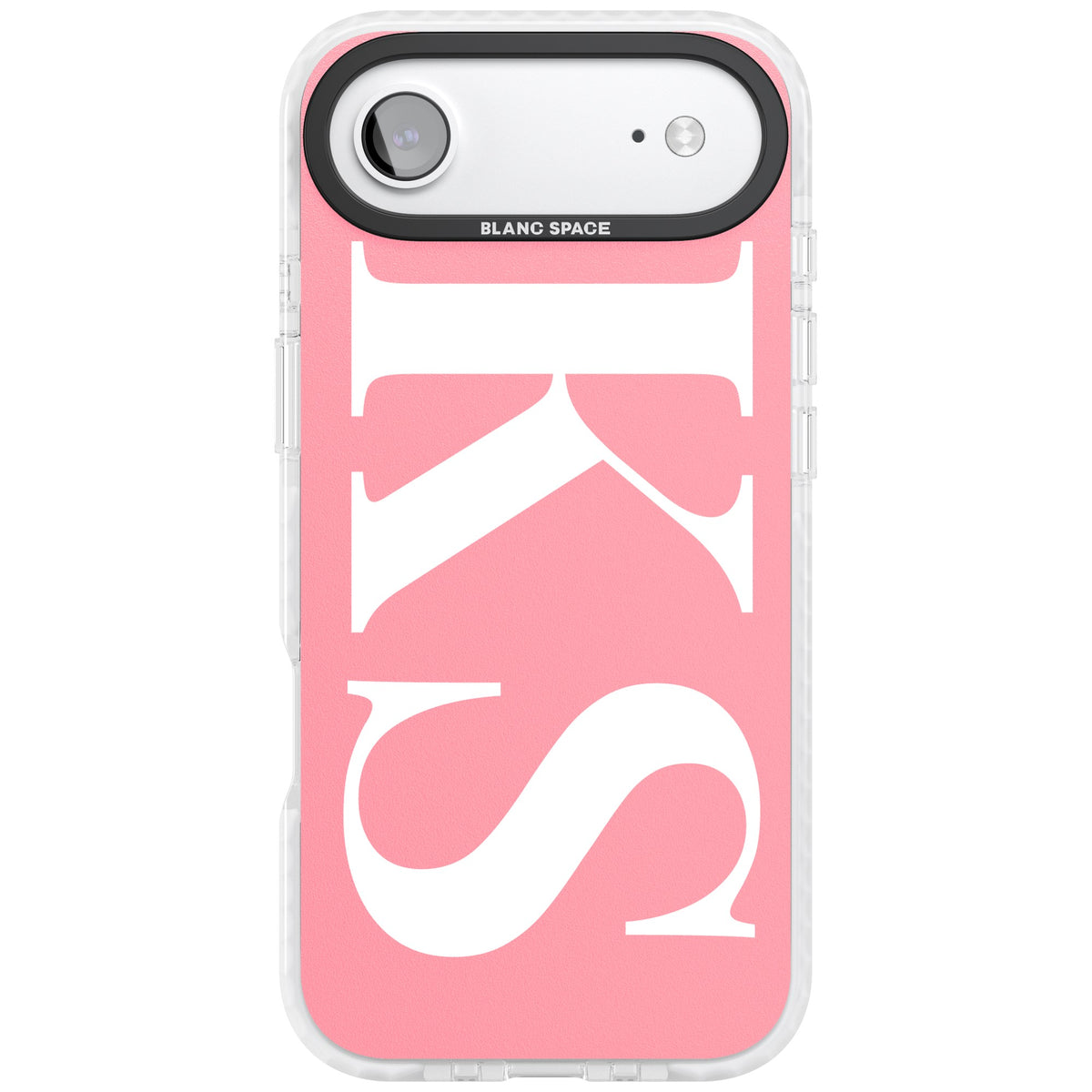 Personalised White & Pink Letters iPhone Air Impact Clear Phone Case front