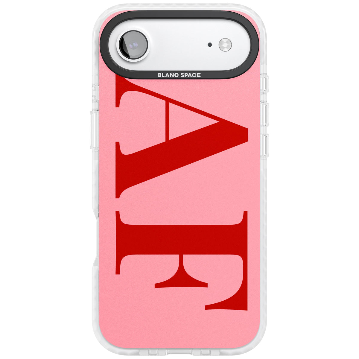 Personalised Red & Pink Letters iPhone Air Impact Clear Phone Case front