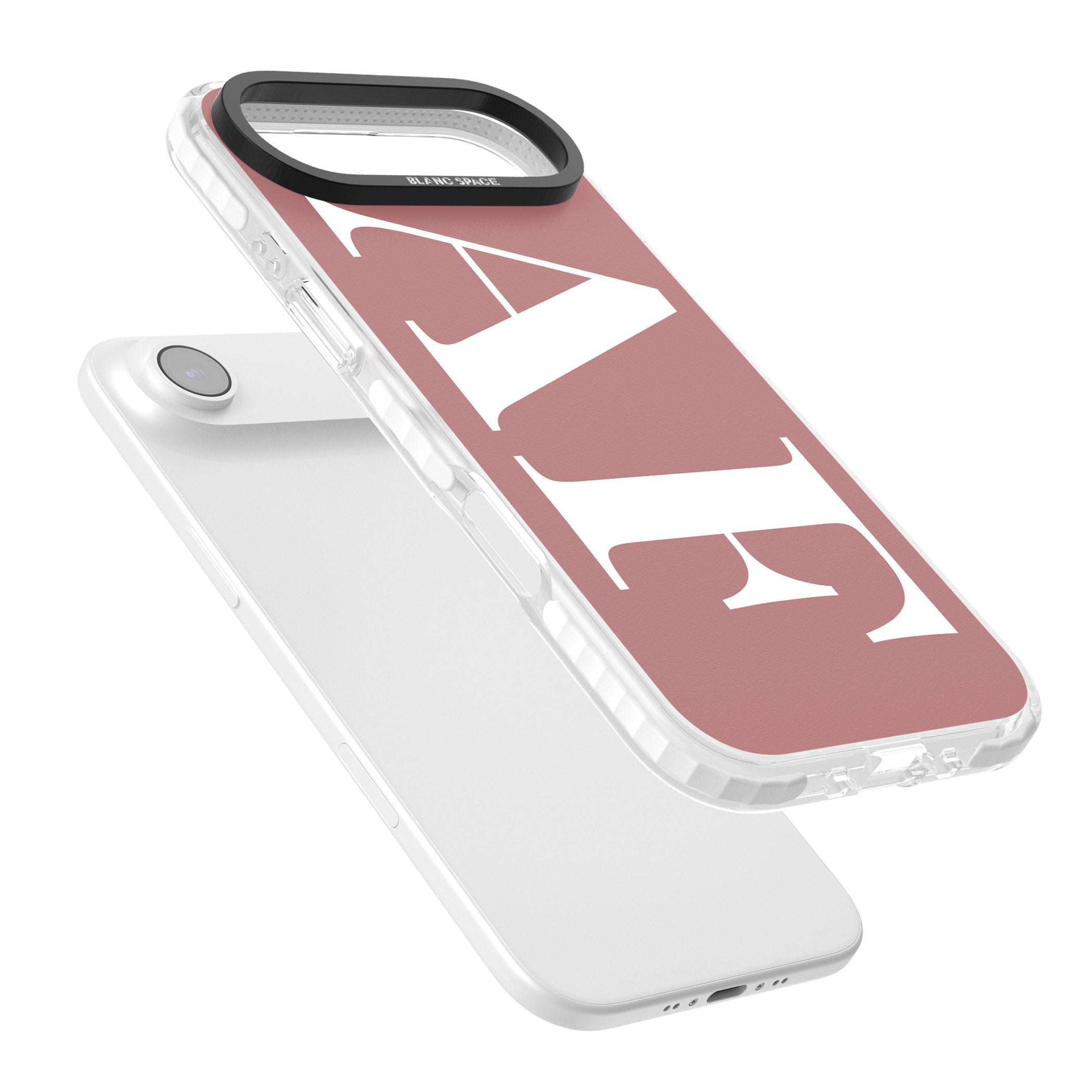 Personalised White & Rose Letters iPhone 17 Air Impact Clear Phone Case Colours