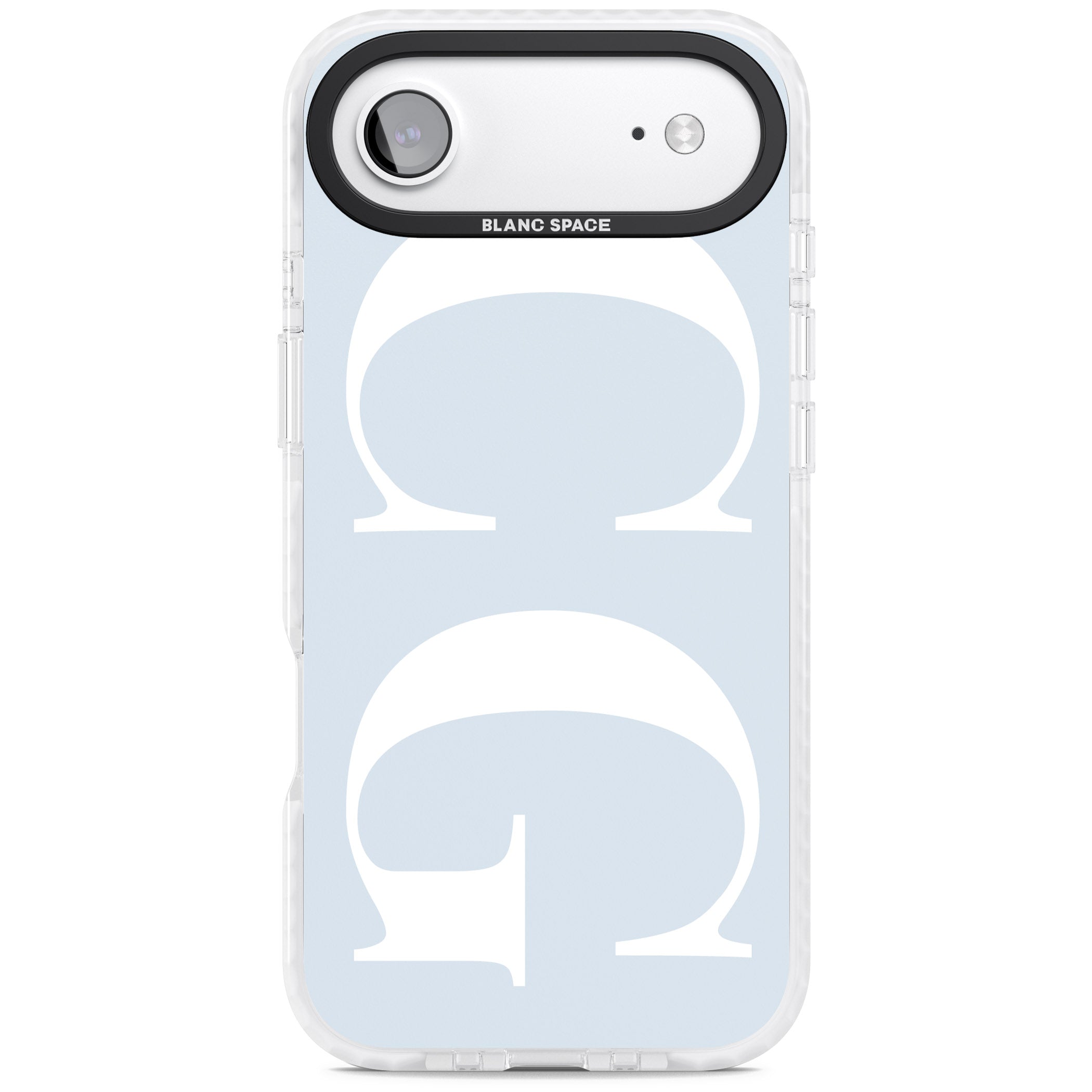 Personalised White & Blue Green Letters iPhone 17 Air Impact Clear Phone Case