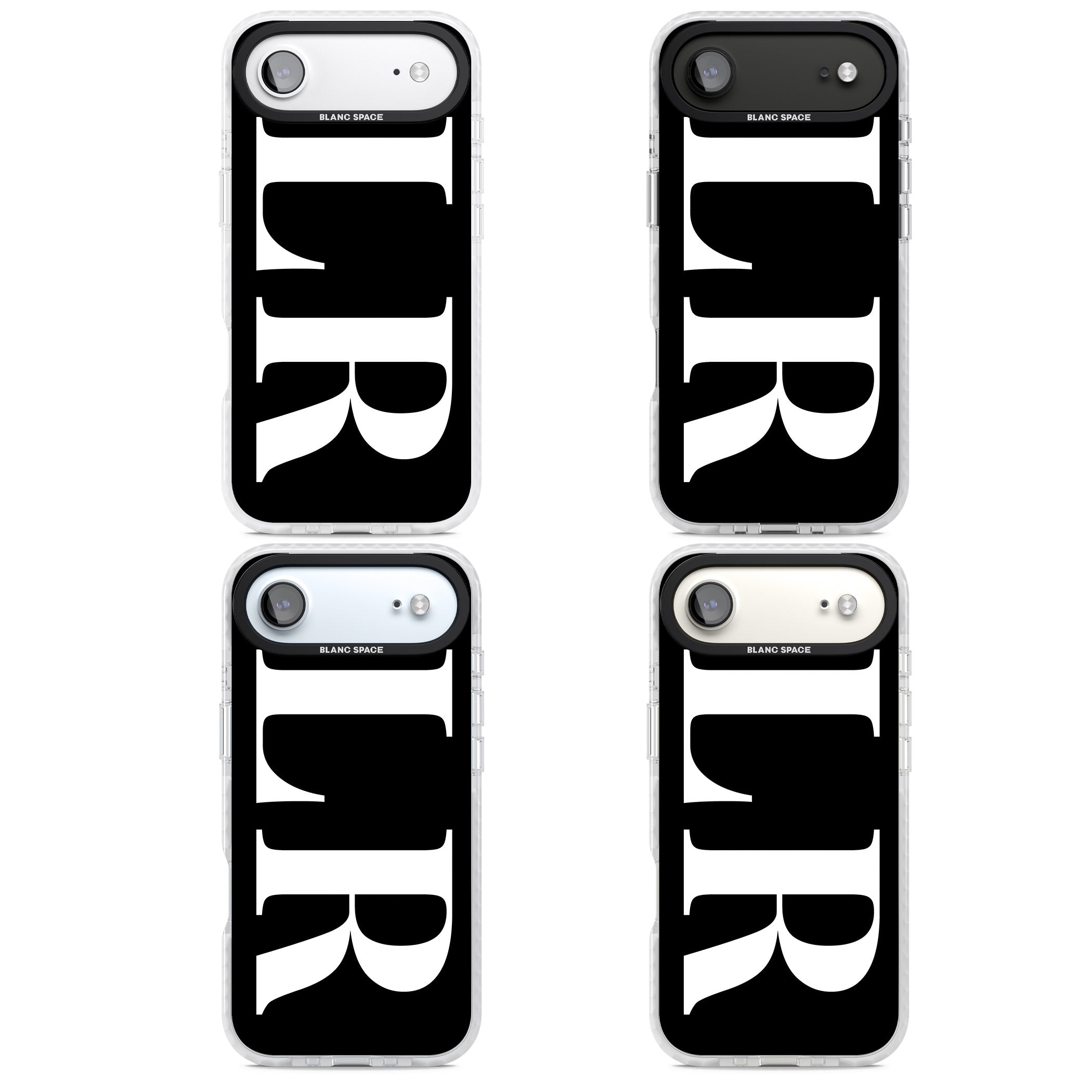 Personalised White & Black Letters iPhone 17 Air Impact Clear Phone Case APT Impact Protection