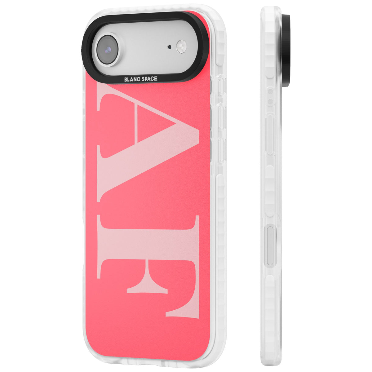 Personalised Light & Dark Pink Letters iPhone Air Impact Clear Phone Case side