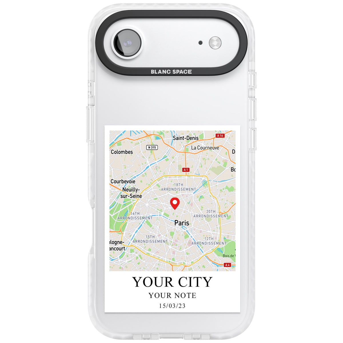 Personalised World Map iPhone Air Impact Clear Phone Case front