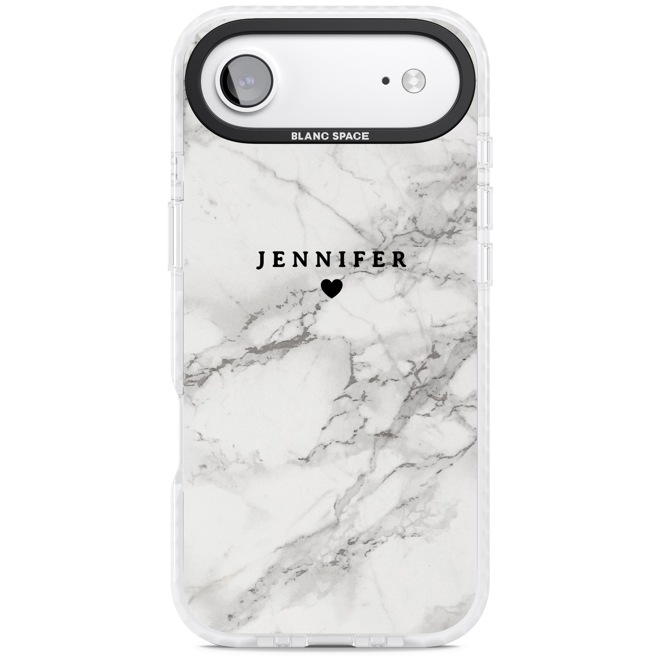Personalised Classic Grey Marble iPhone 17 Air Impact Clear Phone Case